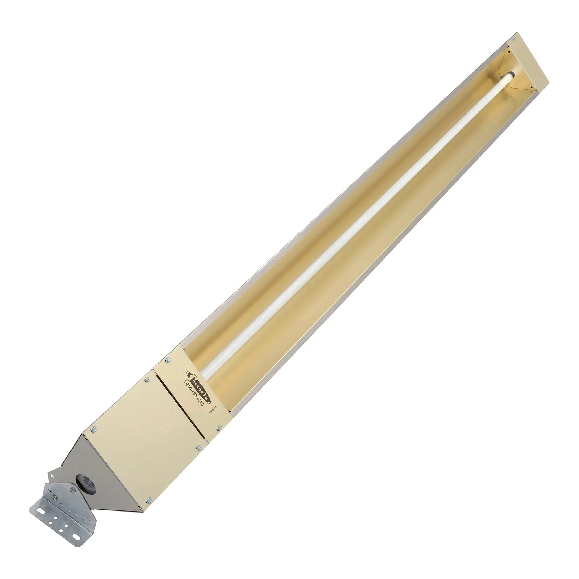 Silver quartz electric infrared spot heater with stainless steel housing