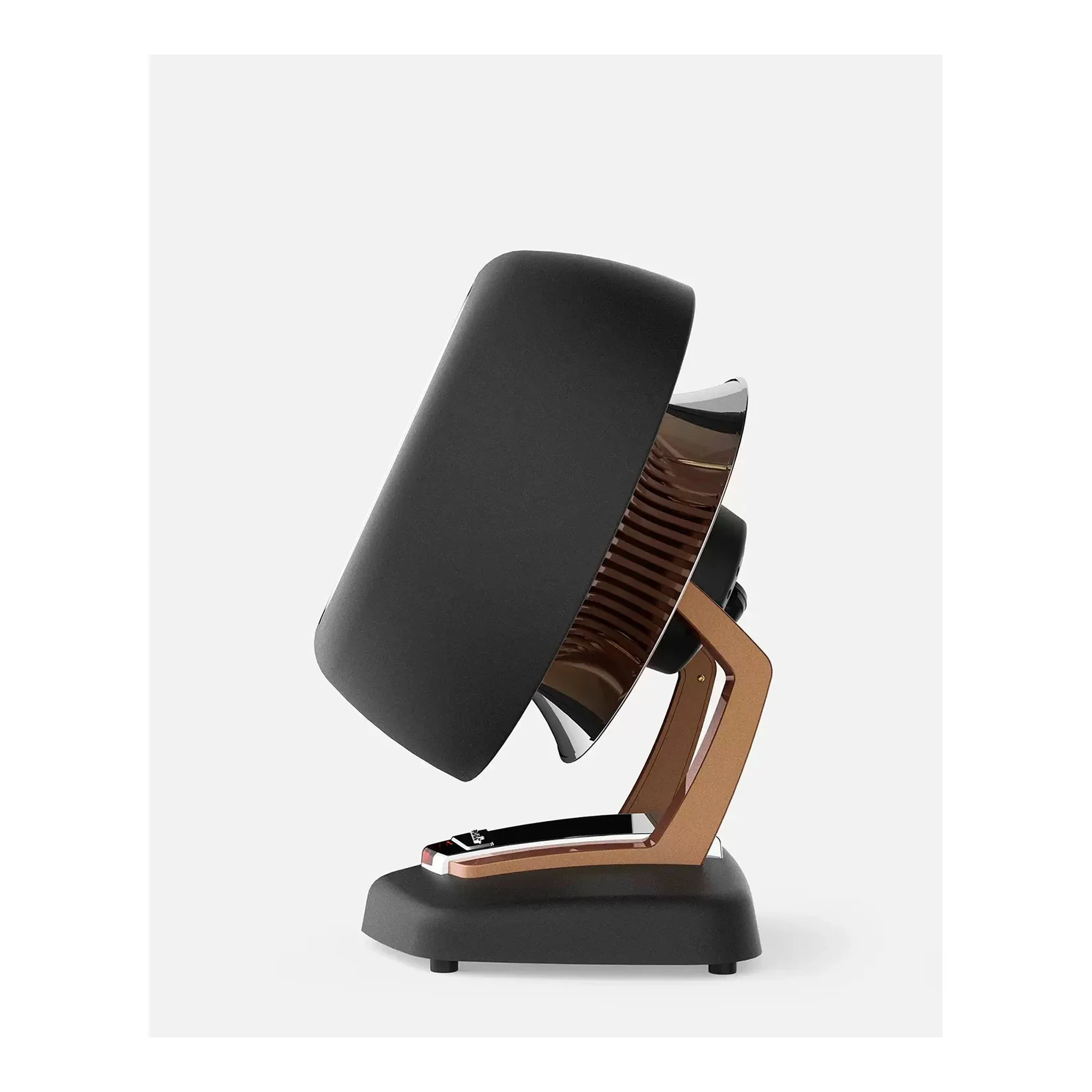 Black whole room metal electric heater with thermostat and pivoting head