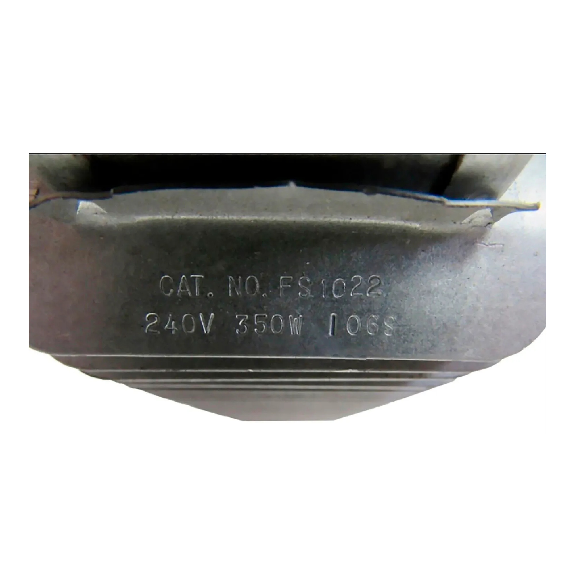 Finned 240V strip heater with end-mounted bolt terminals