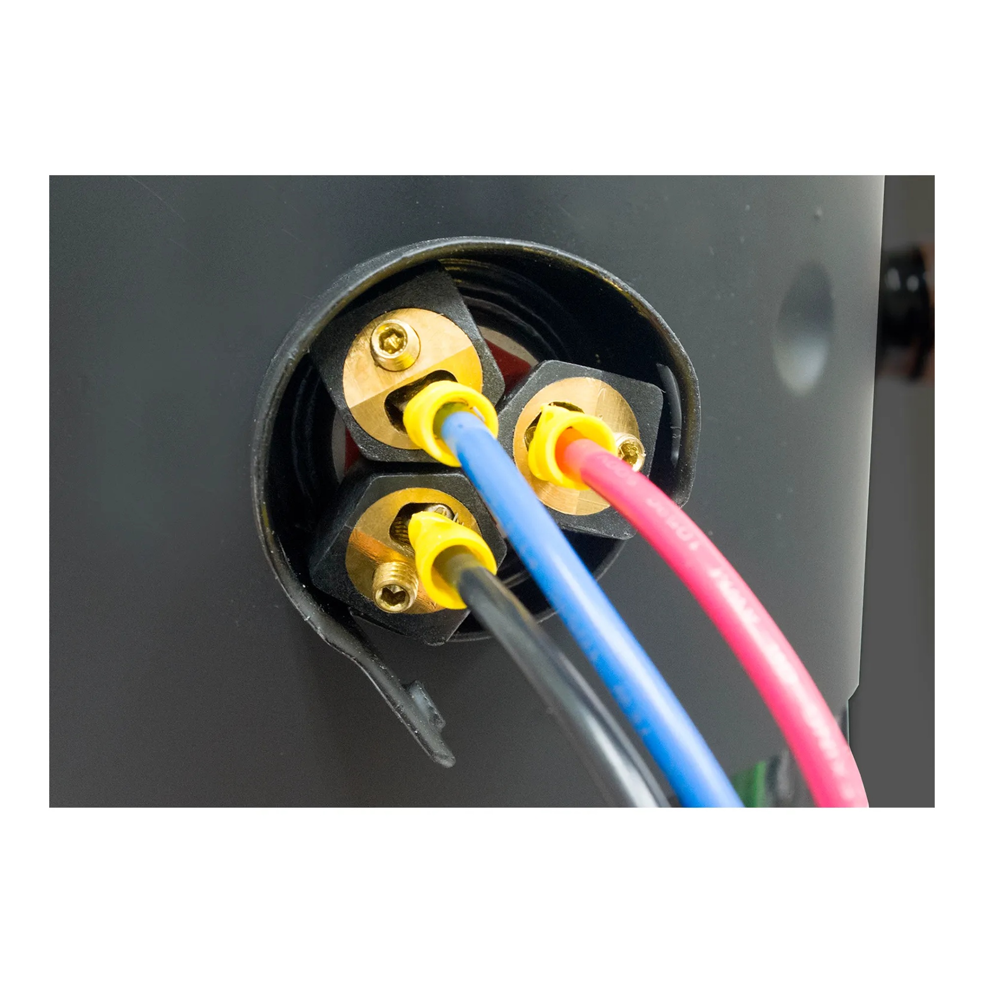 Three-terminal compressor repair lug with color-coded leads and nut