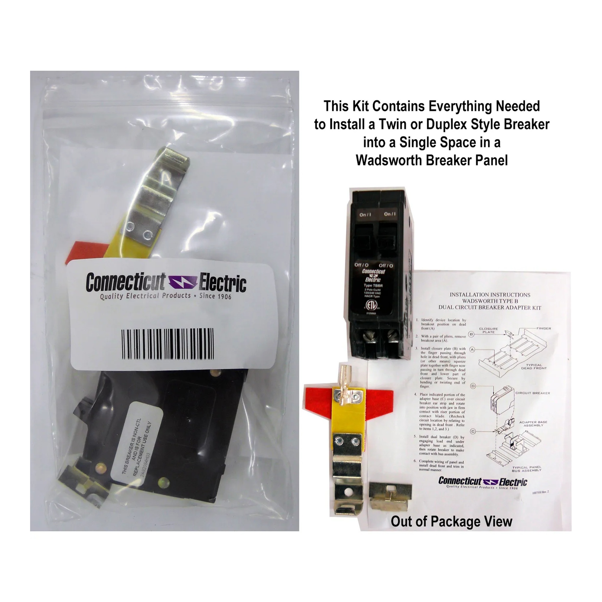 Type B Twin Single-Pole 20A/20A Circuit Breaker