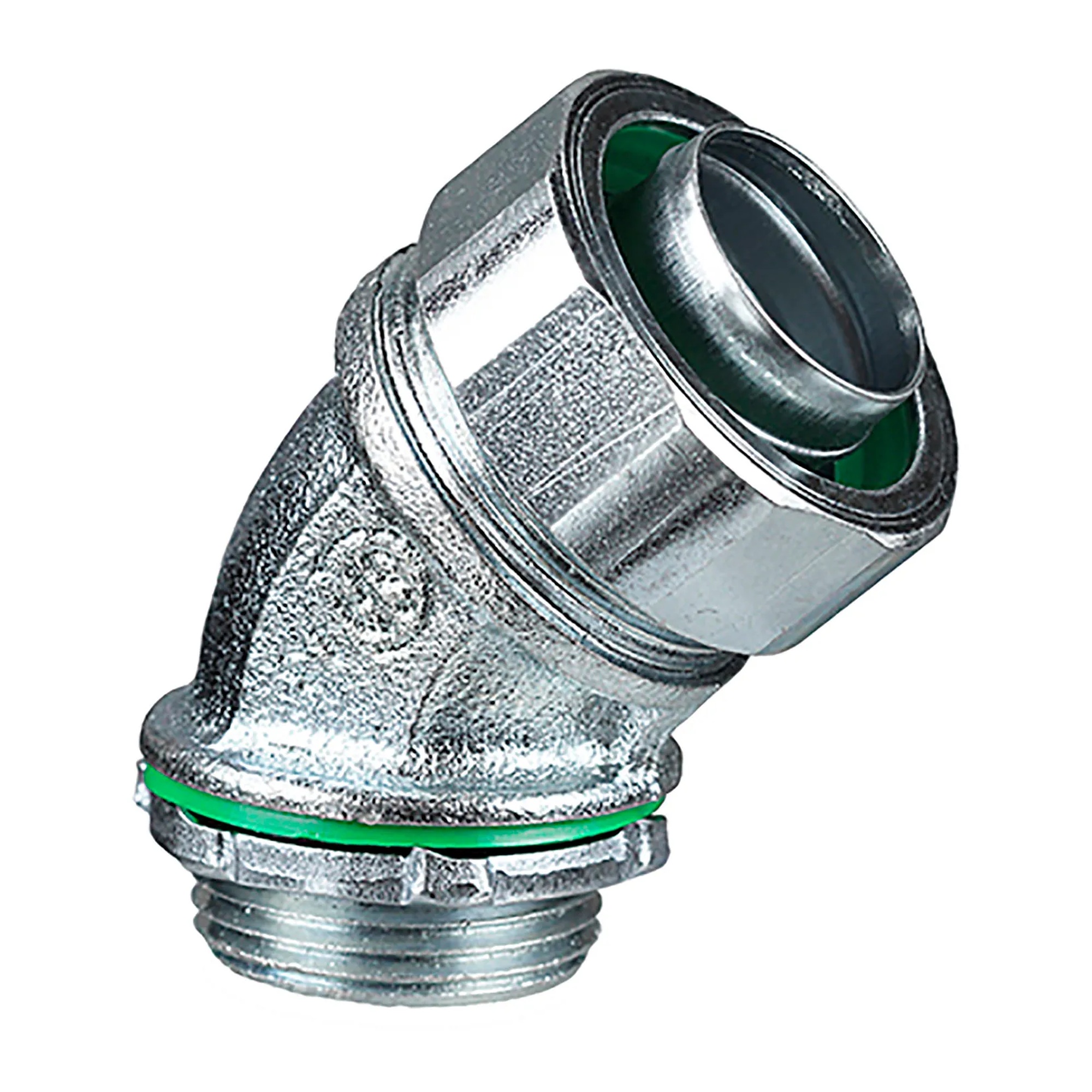 45 Degree Liquid-Tight Conduit Connector, 1 in., Steel, 5-Pack
