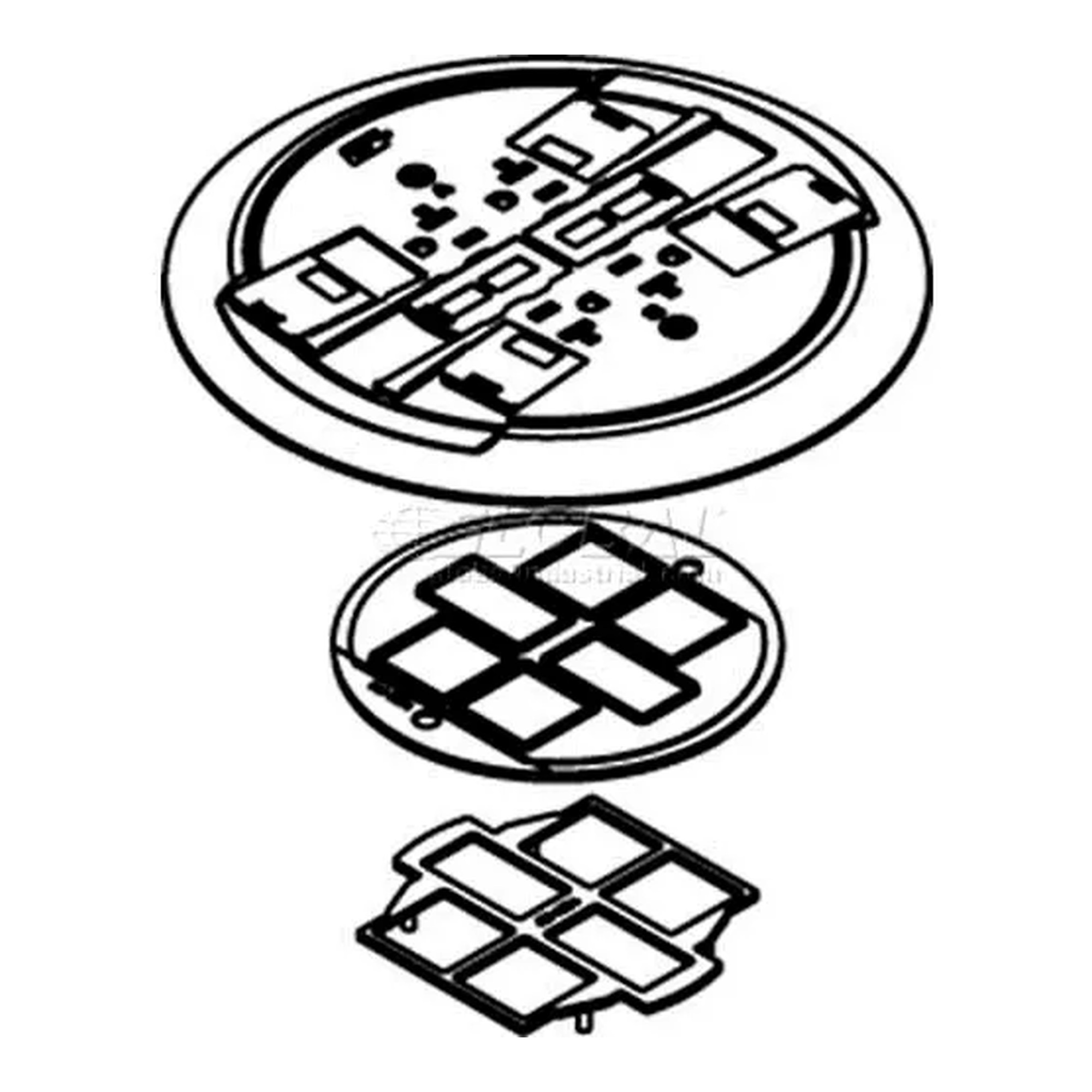 Poke-Thru Flange and Black Slide Holder Assembly
