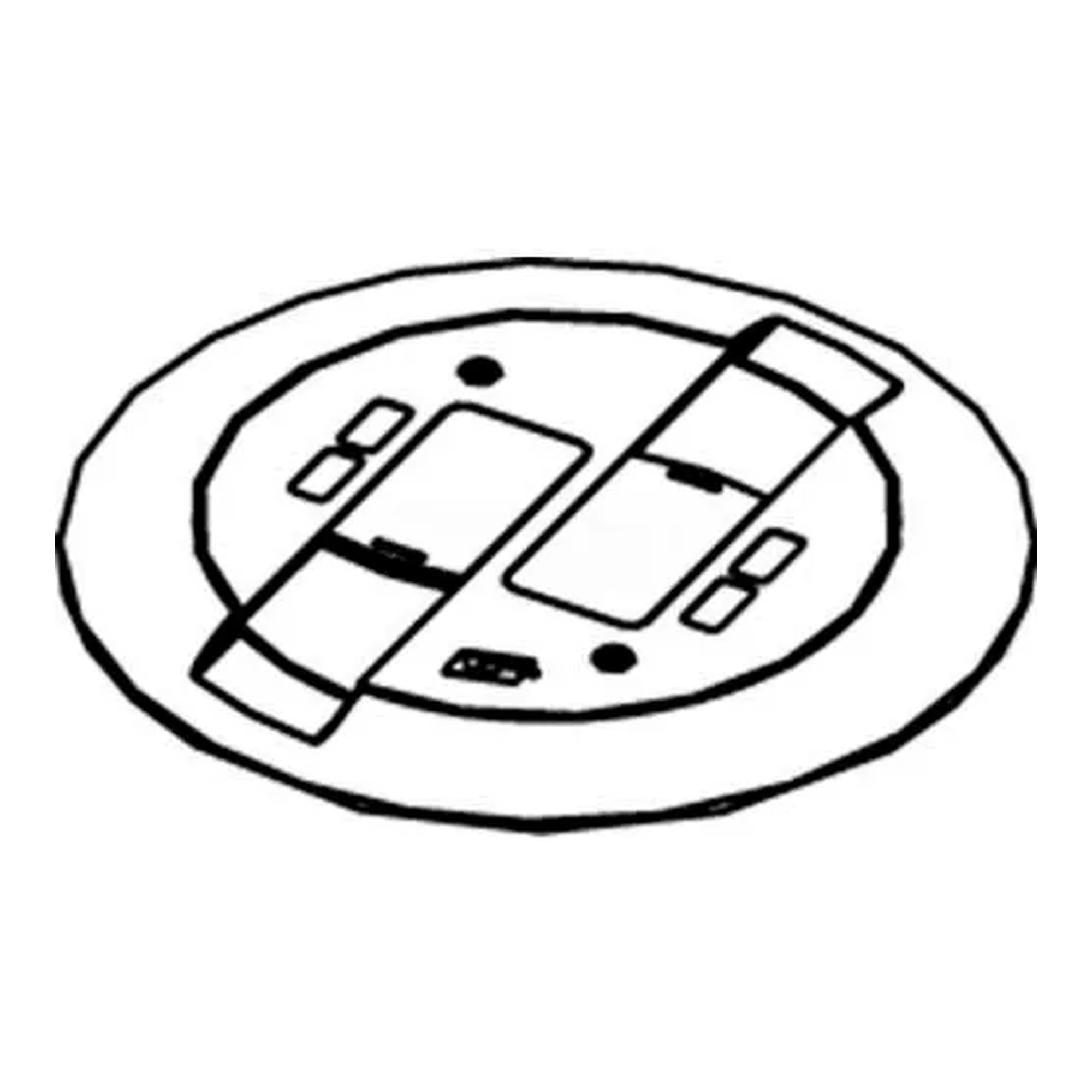 Black Poke-Through Communication Cover Assembly