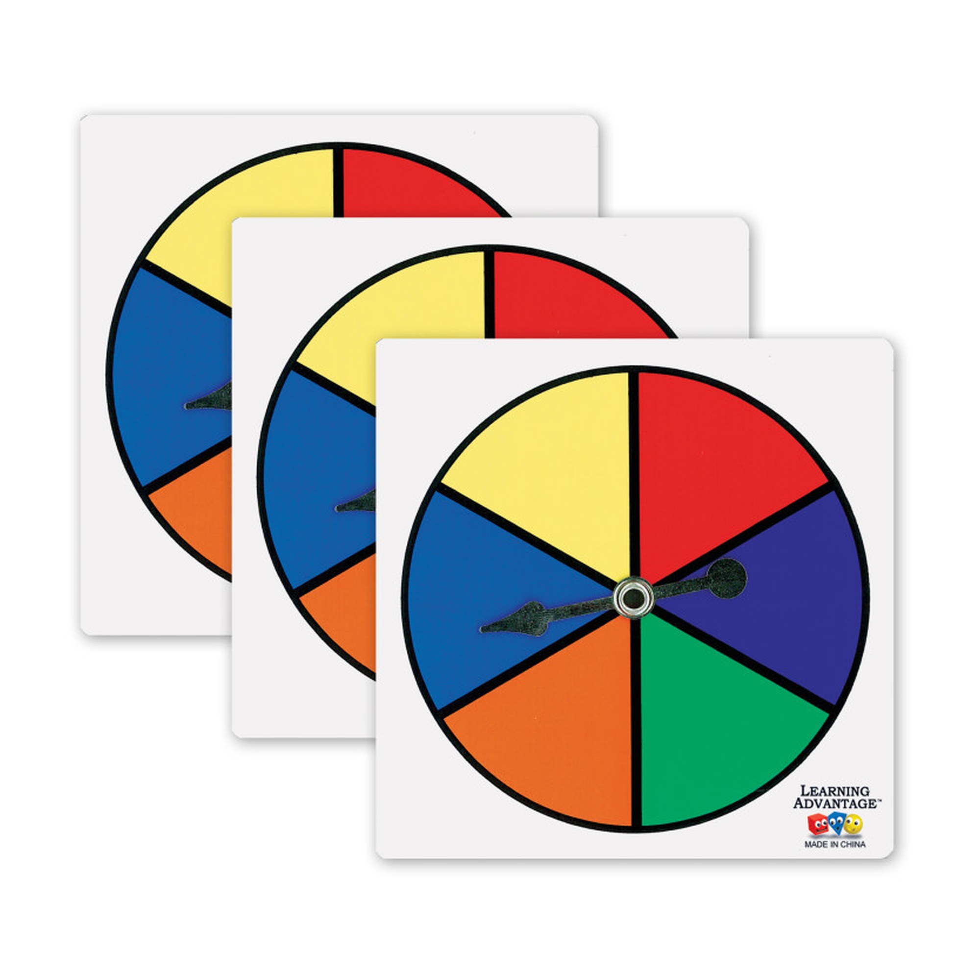 Six-Color Write-On/Wipe-Off Spinners, 15 Count