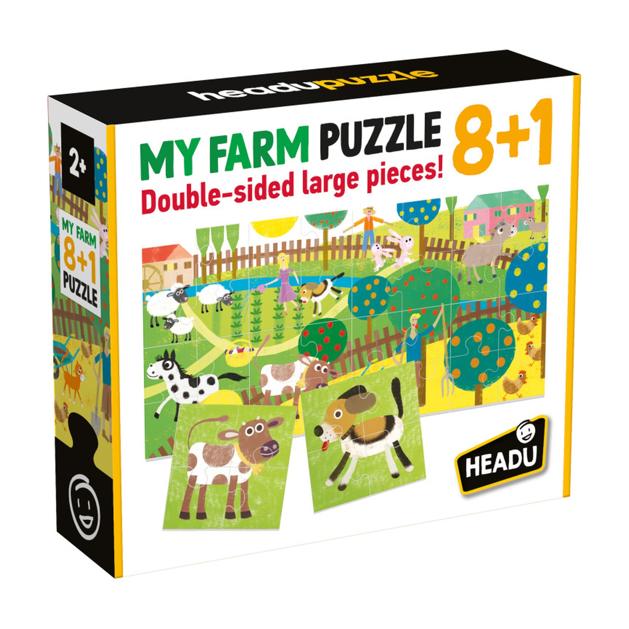 Farm Animals Progressive Puzzle Set with Double-Sided Pieces