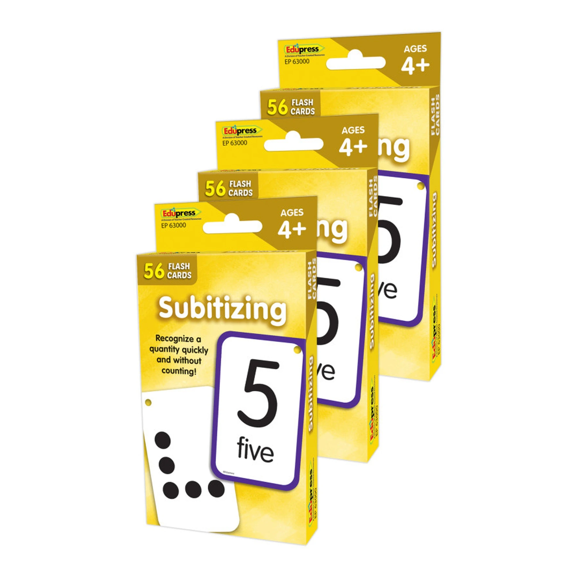 Subitizing Flash Card Sets, 56 Cards per Set, Pack of 3