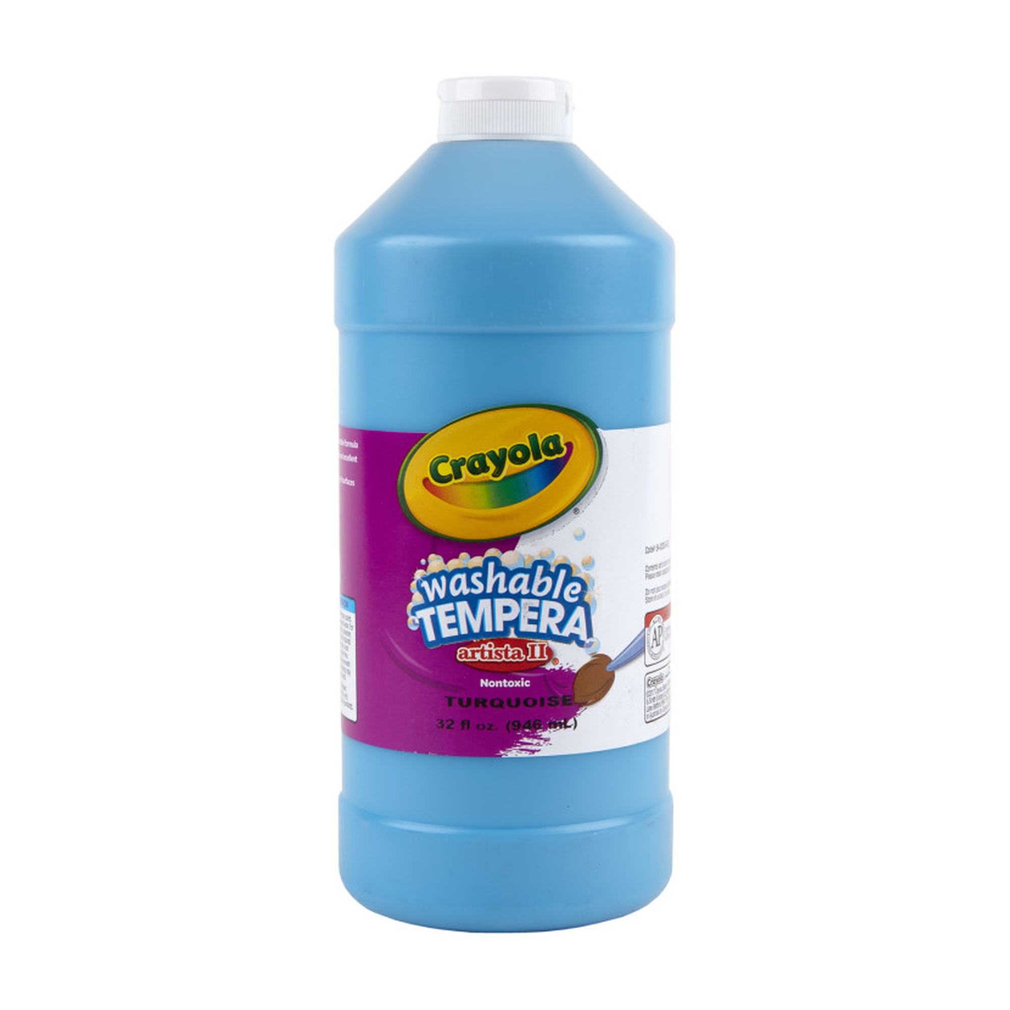Washable Tempera Paint, Turquoise, 32 oz