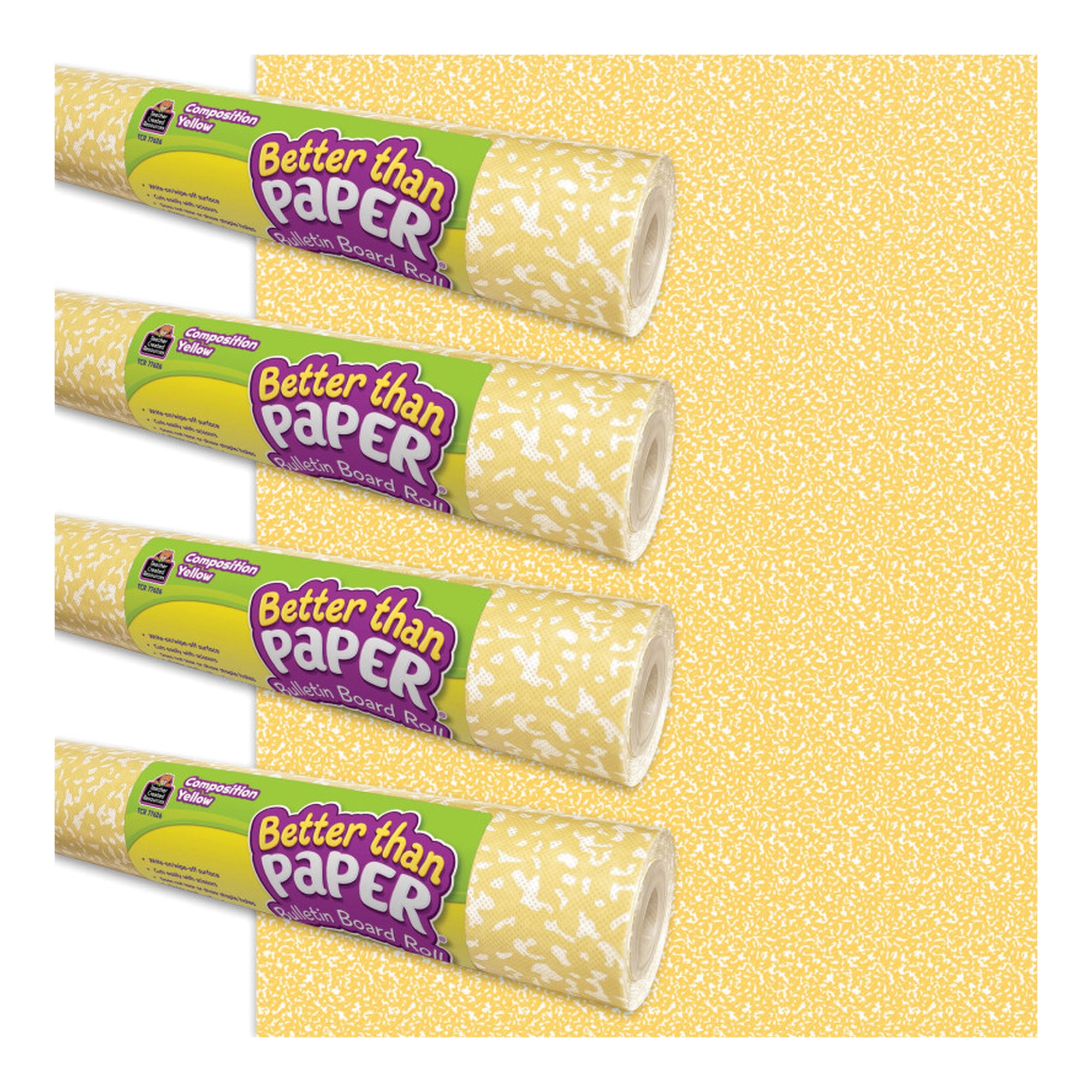 Yellow Reusable Bulletin Board Backdrop Roll, 4-Pack