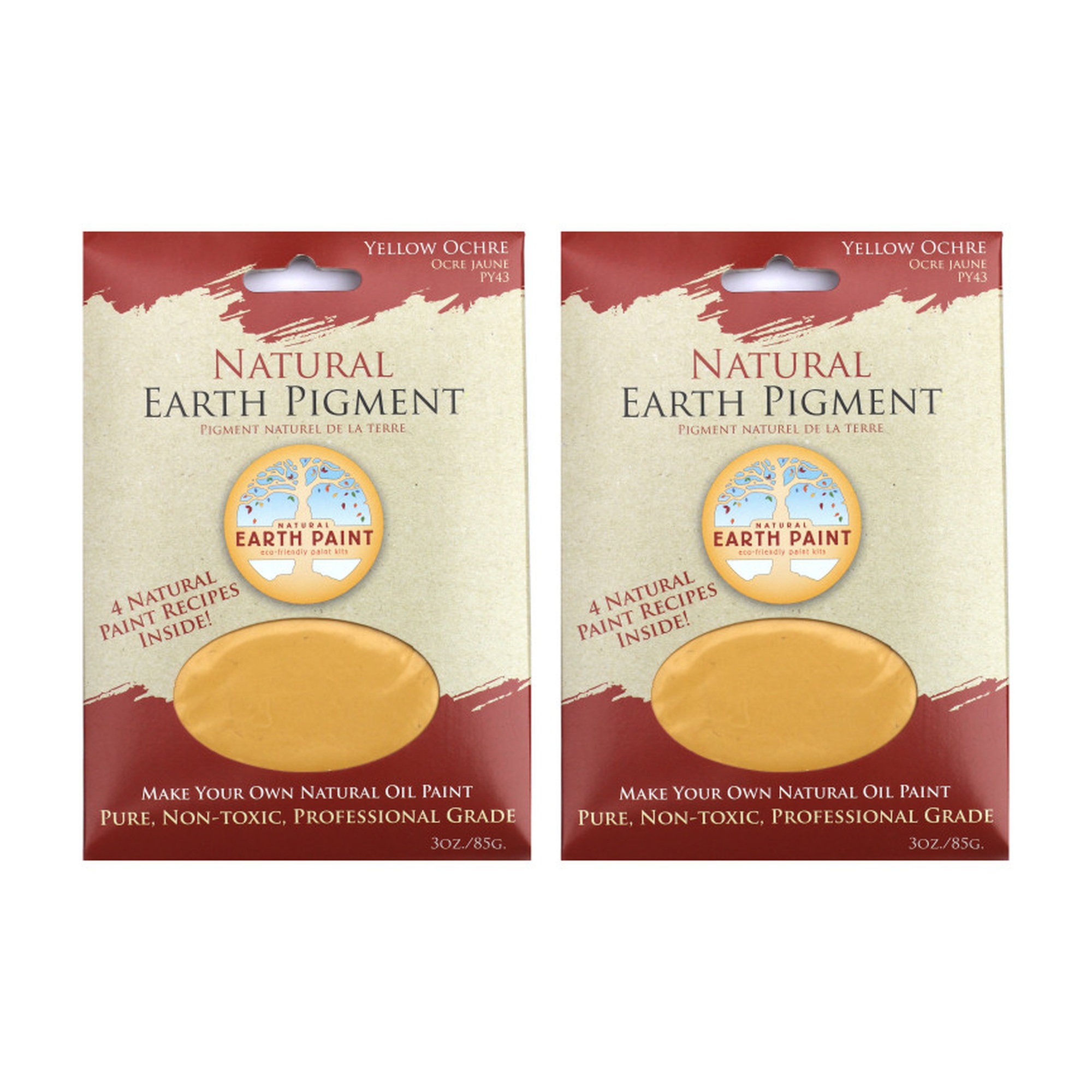 Yellow Ochre Earth & Mineral Pigment, 2-Pack, 3 oz