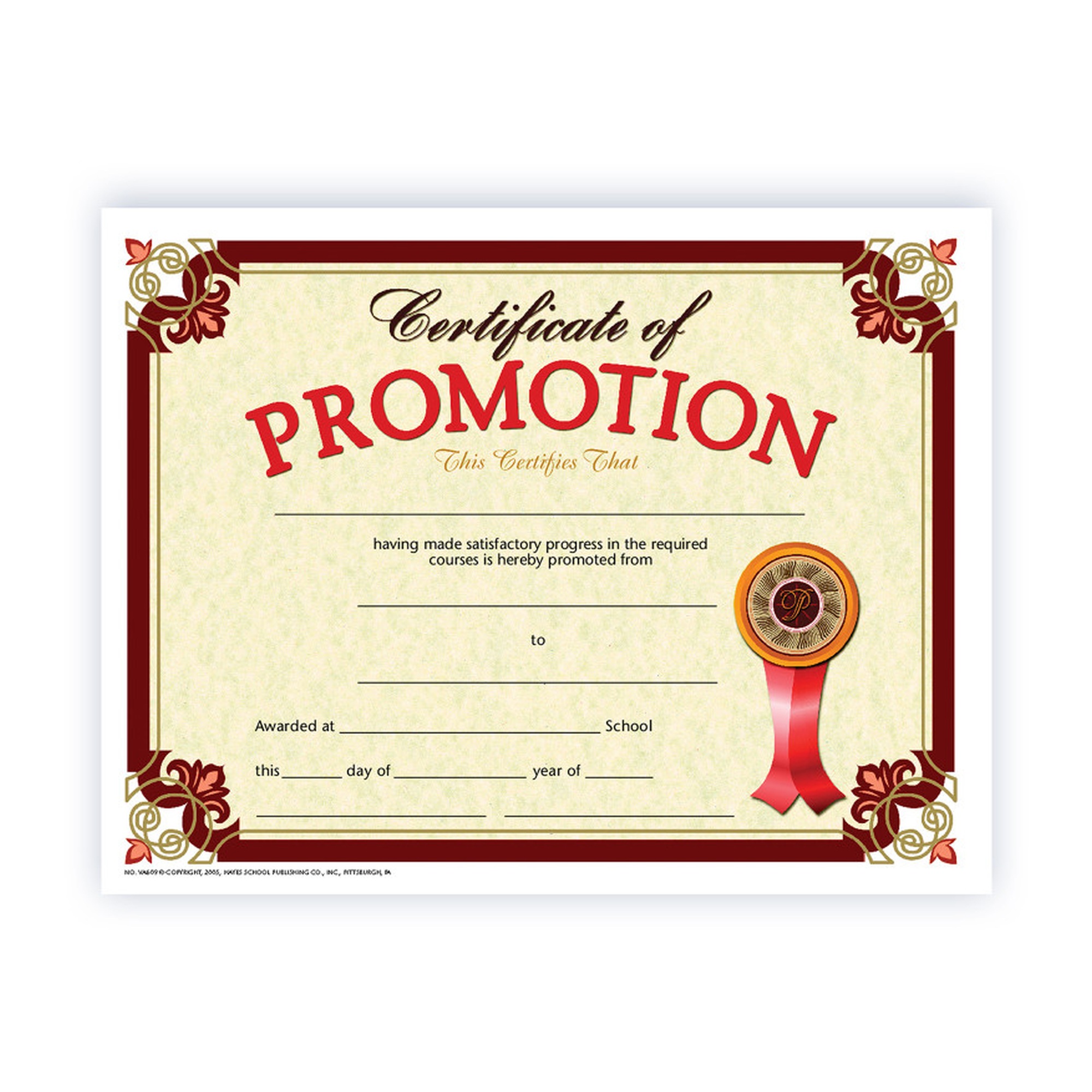 Promotion Certificates, 8.5 x 11, Pack of 30