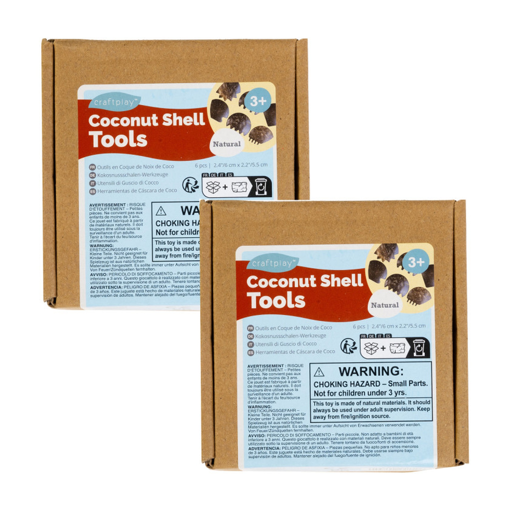 Natural Coconut Shell Modeling Tool Sets, 12 Pieces