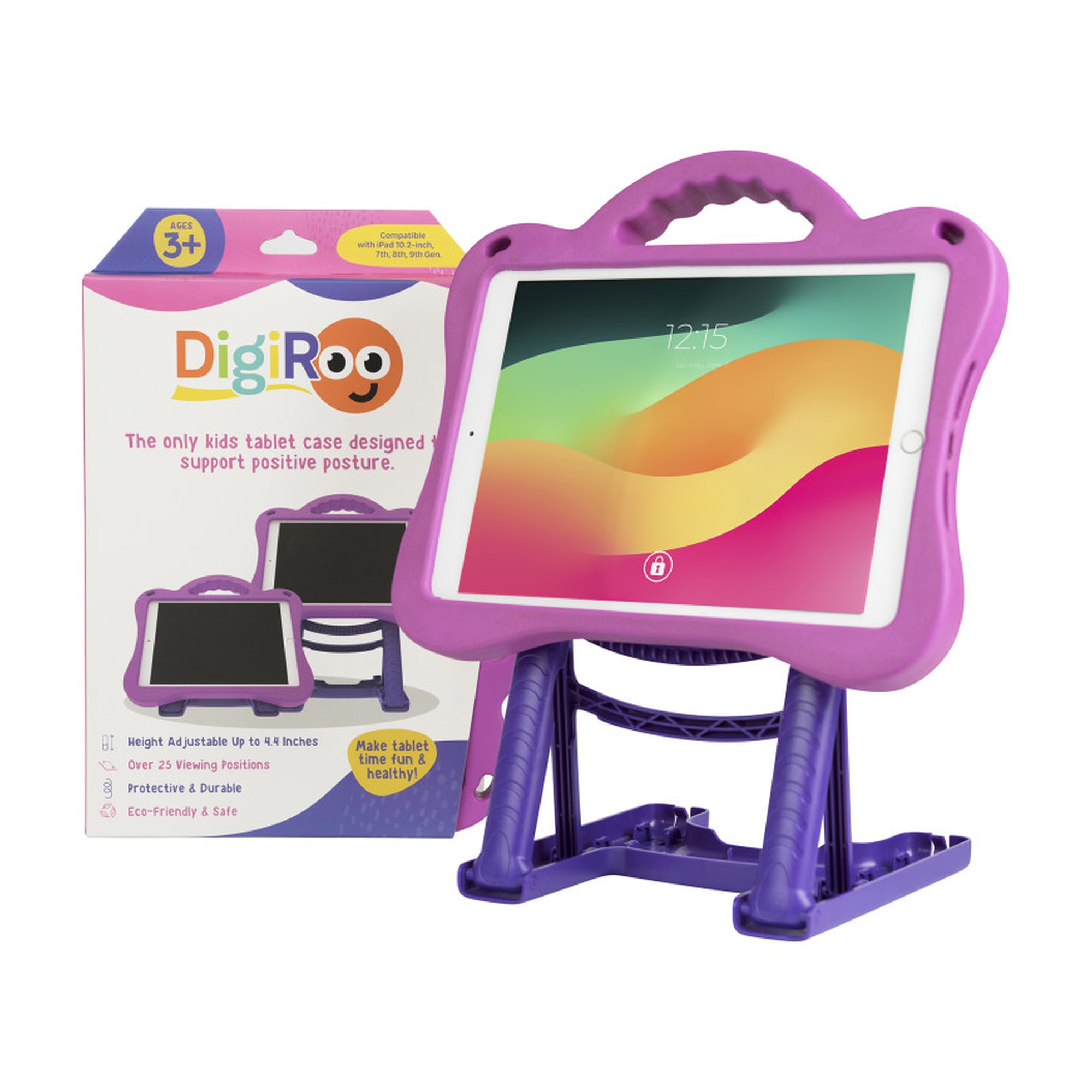 Pink and Purple iPad Case for 7th, 8th and 9th Generation 10.2-Inch iPad