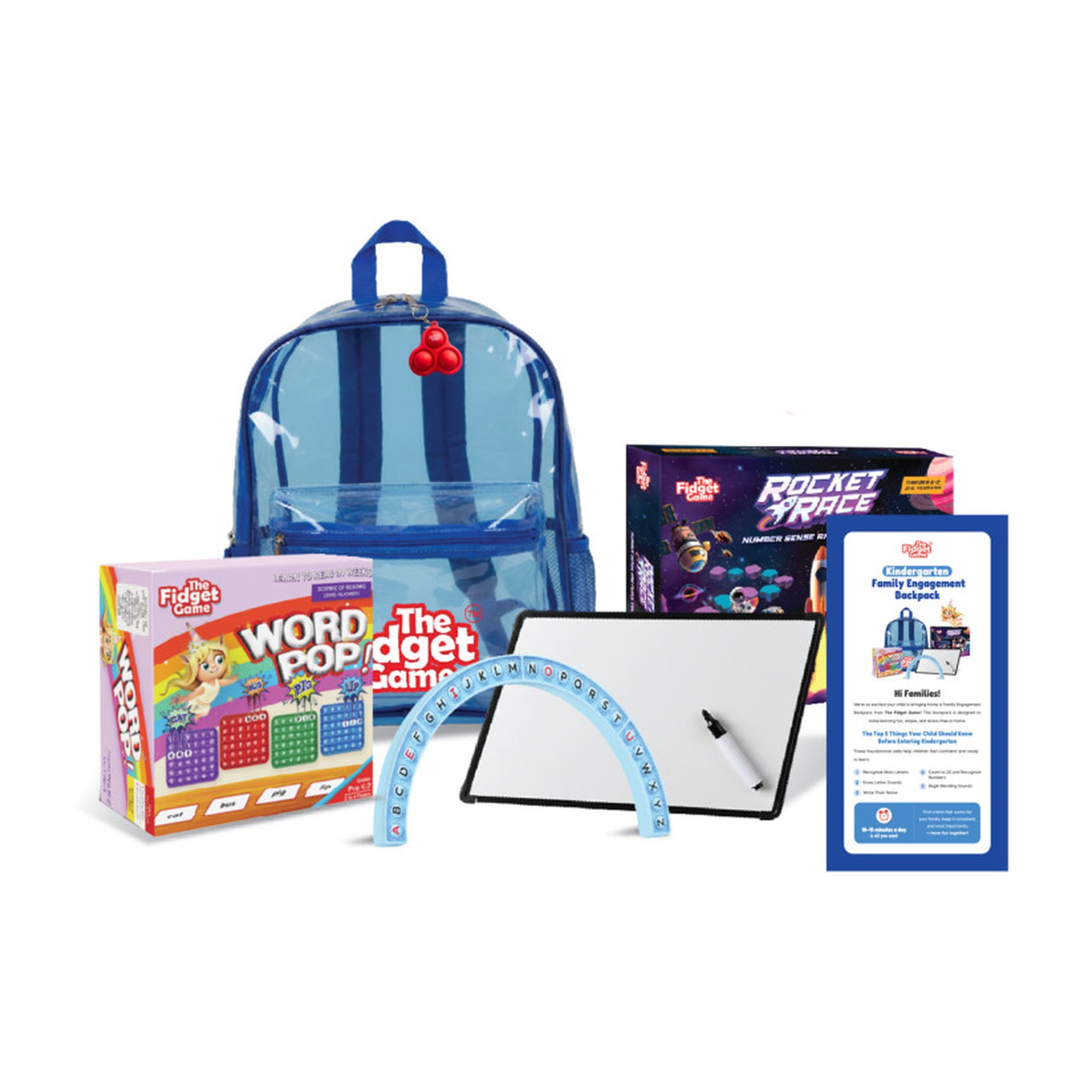 Kindergarten Readiness Learning Backpack with Games and Activities