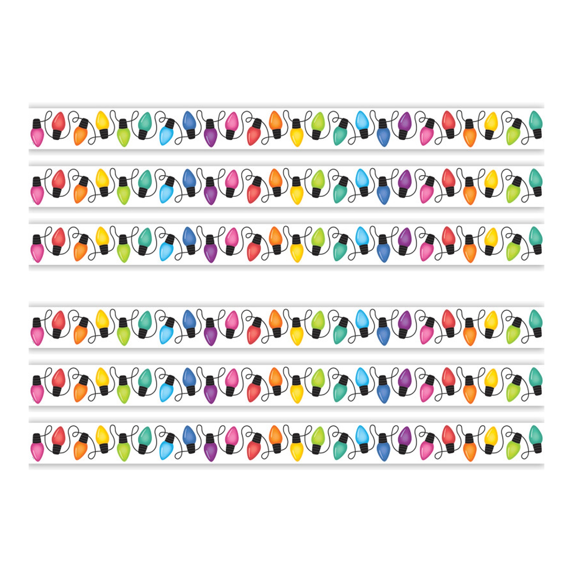 Holiday Lights Die-Cut Bulletin Board Trim, 6-Pack