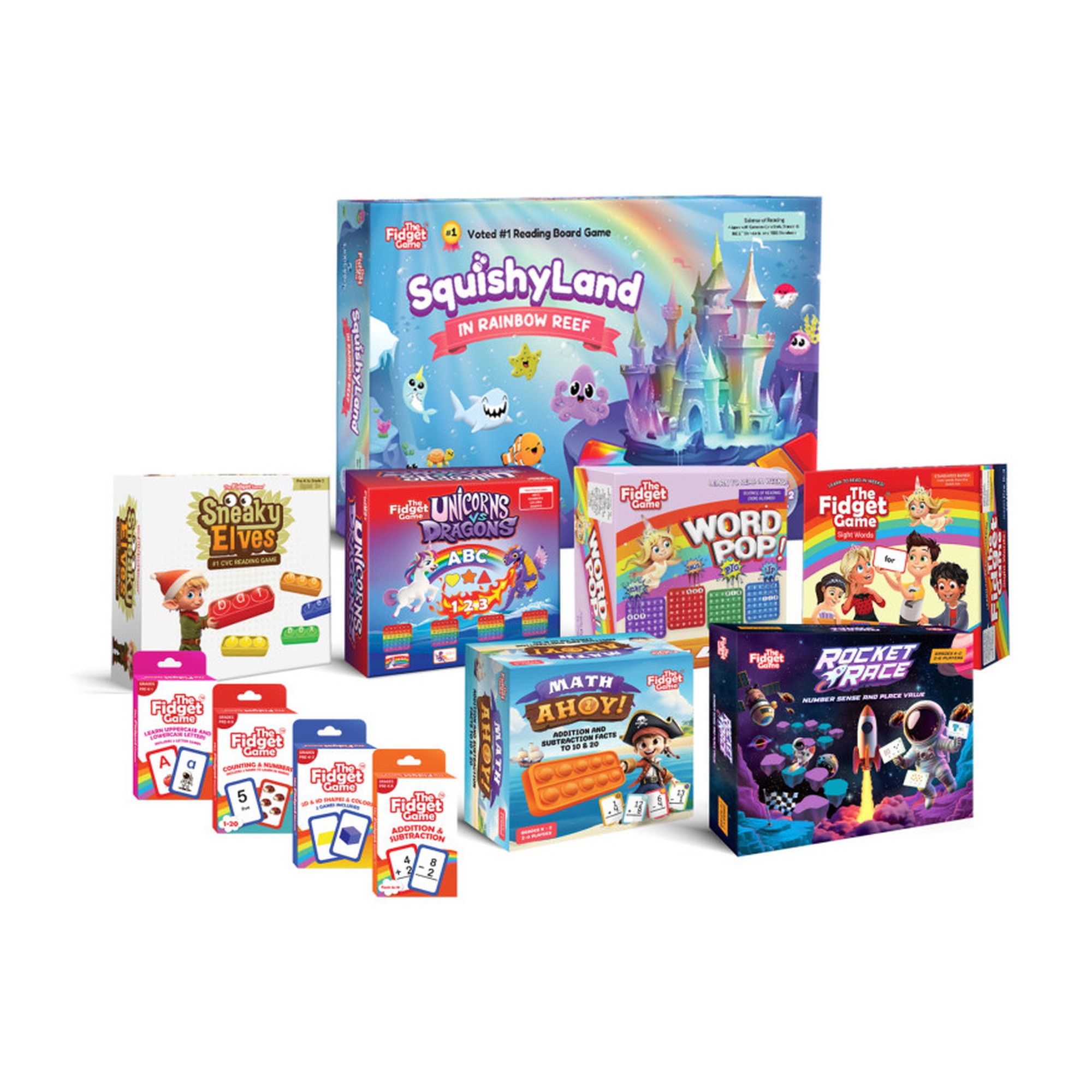 Kindergarten Early Literacy and Math Game Bundle