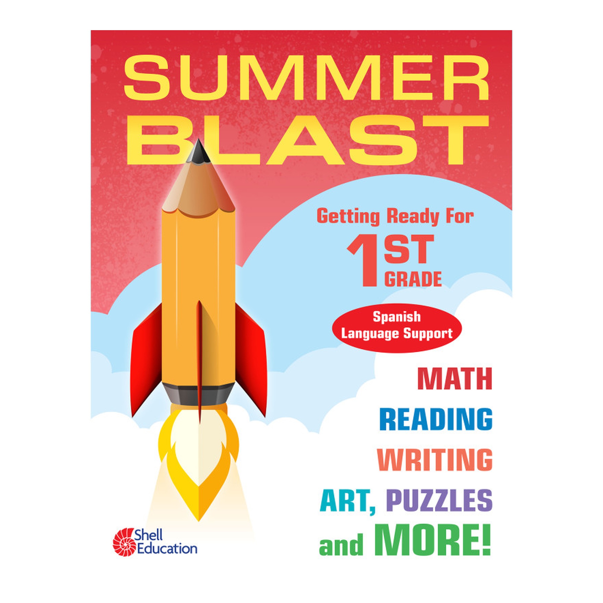 First Grade Readiness Summer Activity Workbook with Spanish Family Support