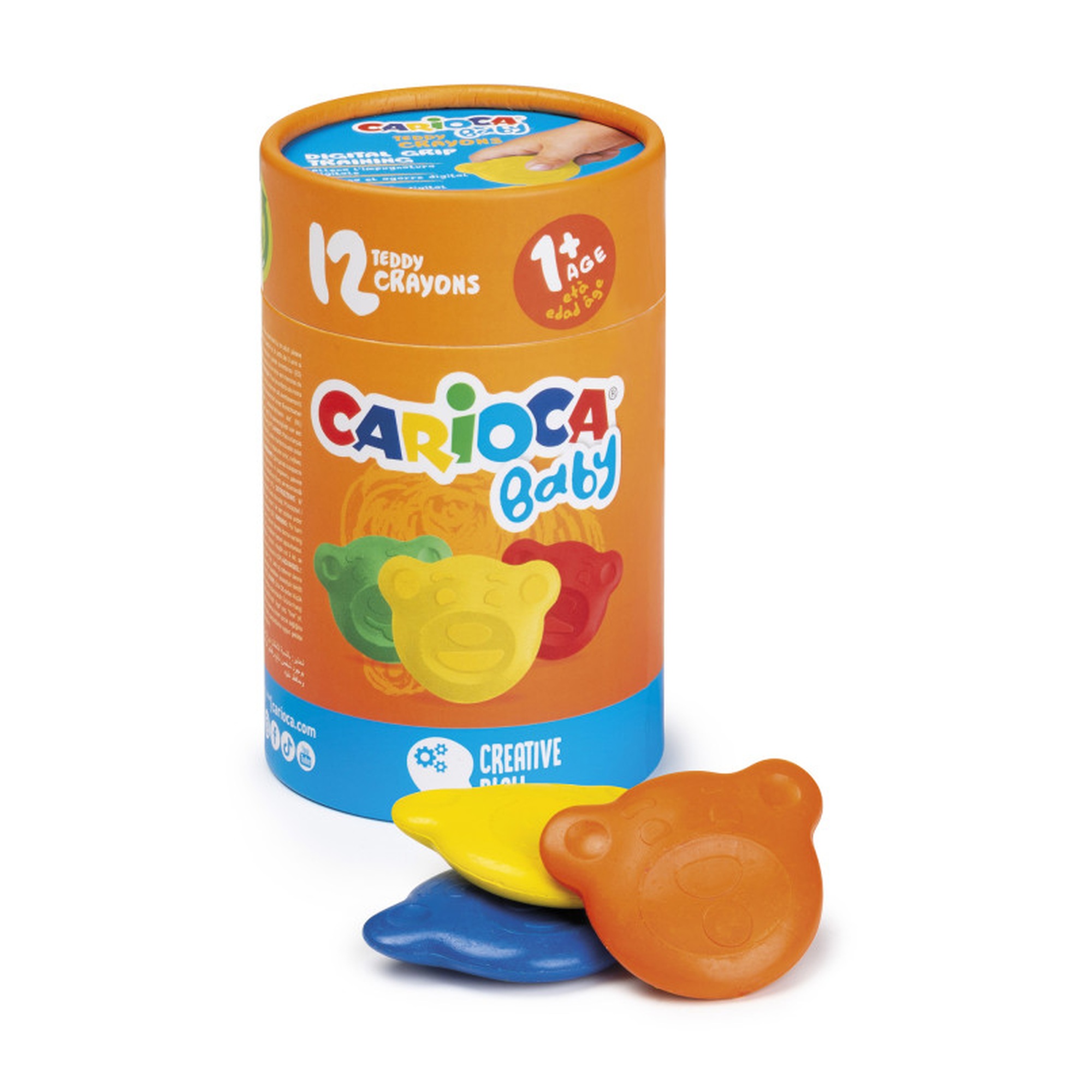Baby Teddy Wax Crayons, 12 Count