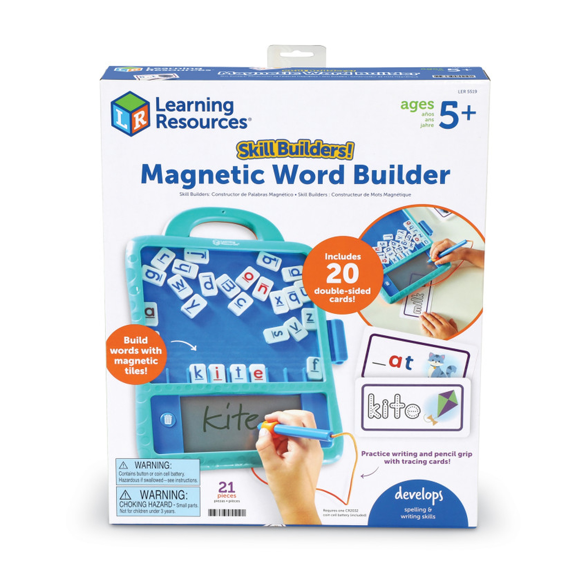 Magnetic Word-Building Tablet with Pen and Prompt Cards