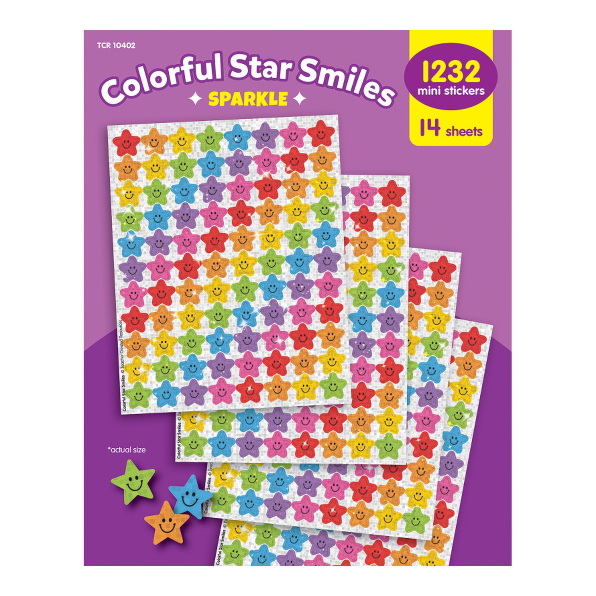 Colorful Star Smiles Sparkle Mini Stickers Value Pack