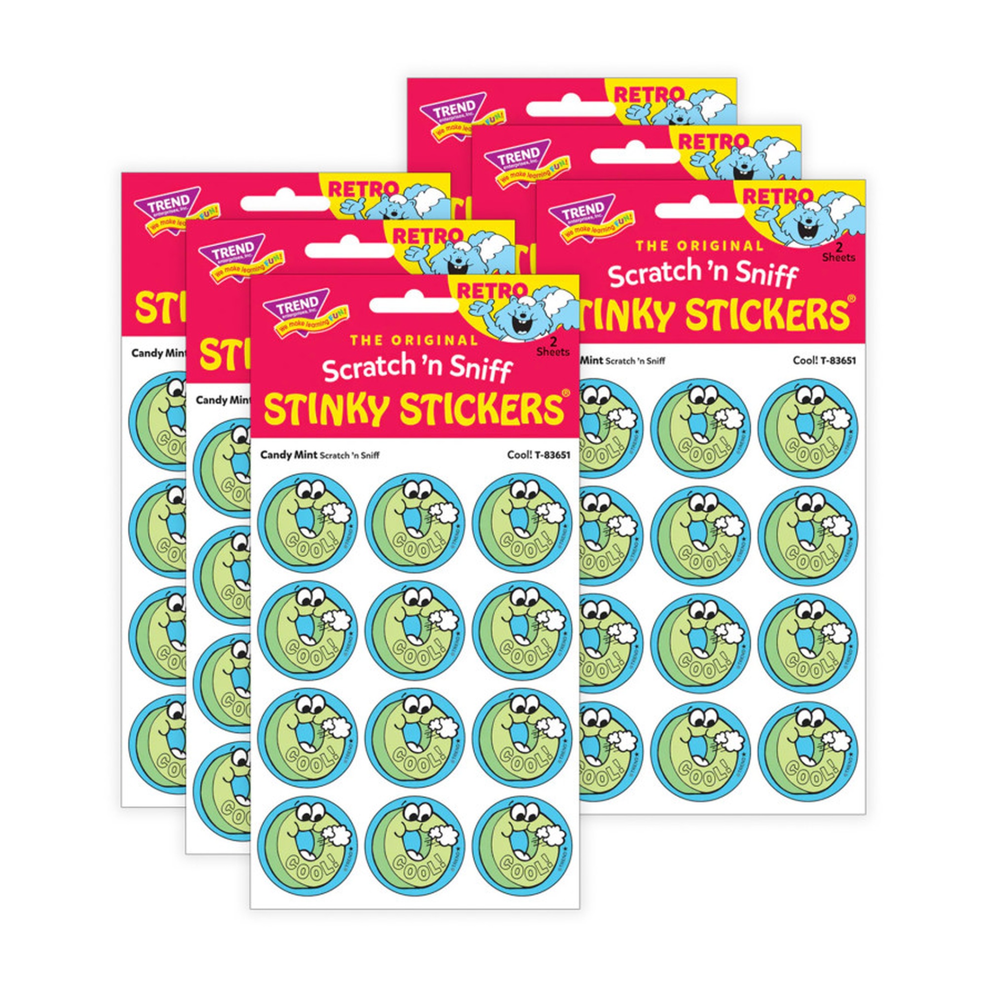 Cool Candy Mint-Scented Scratch-and-Sniff Stickers, 144 Stickers