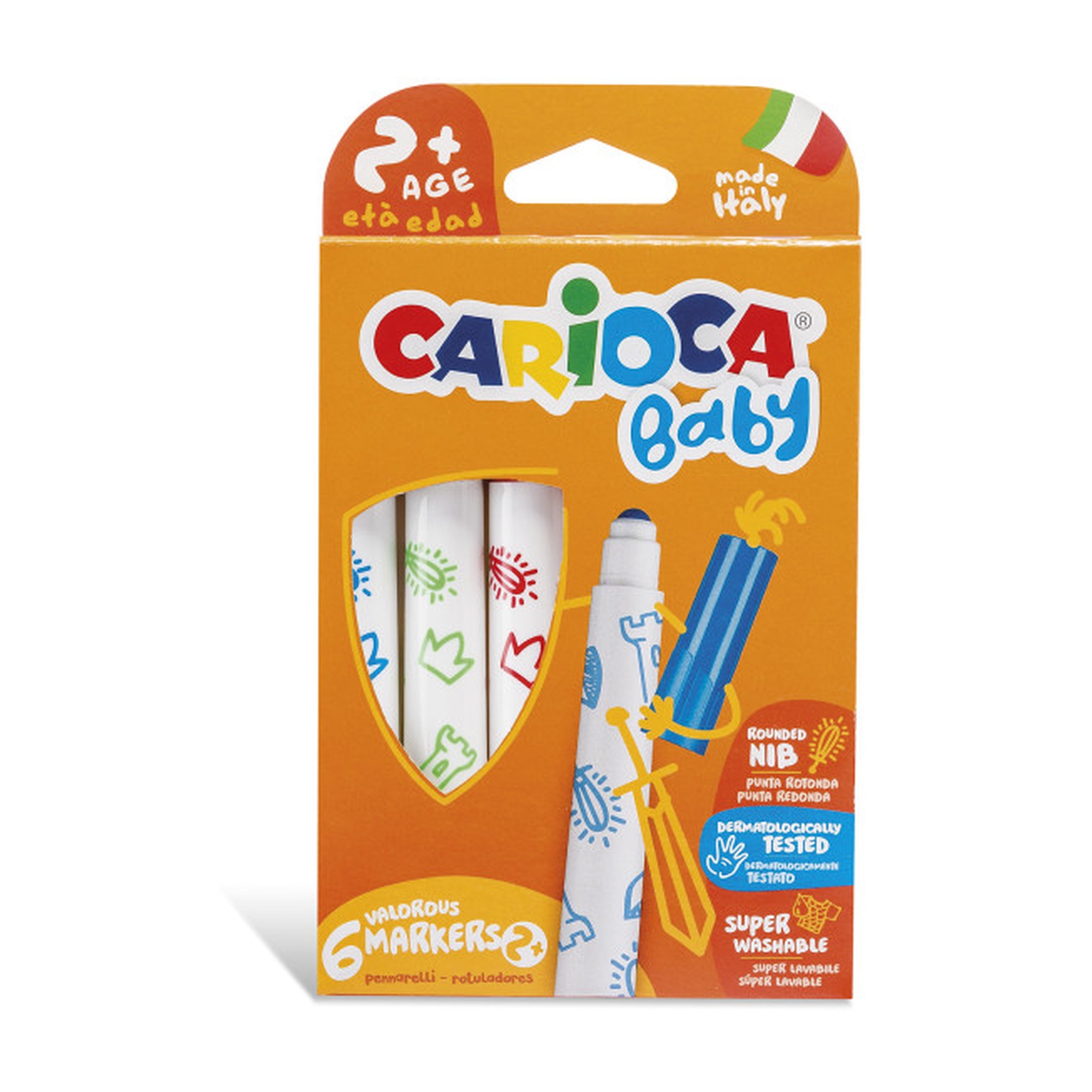 Washable Markers for Young Children, 6-Pack