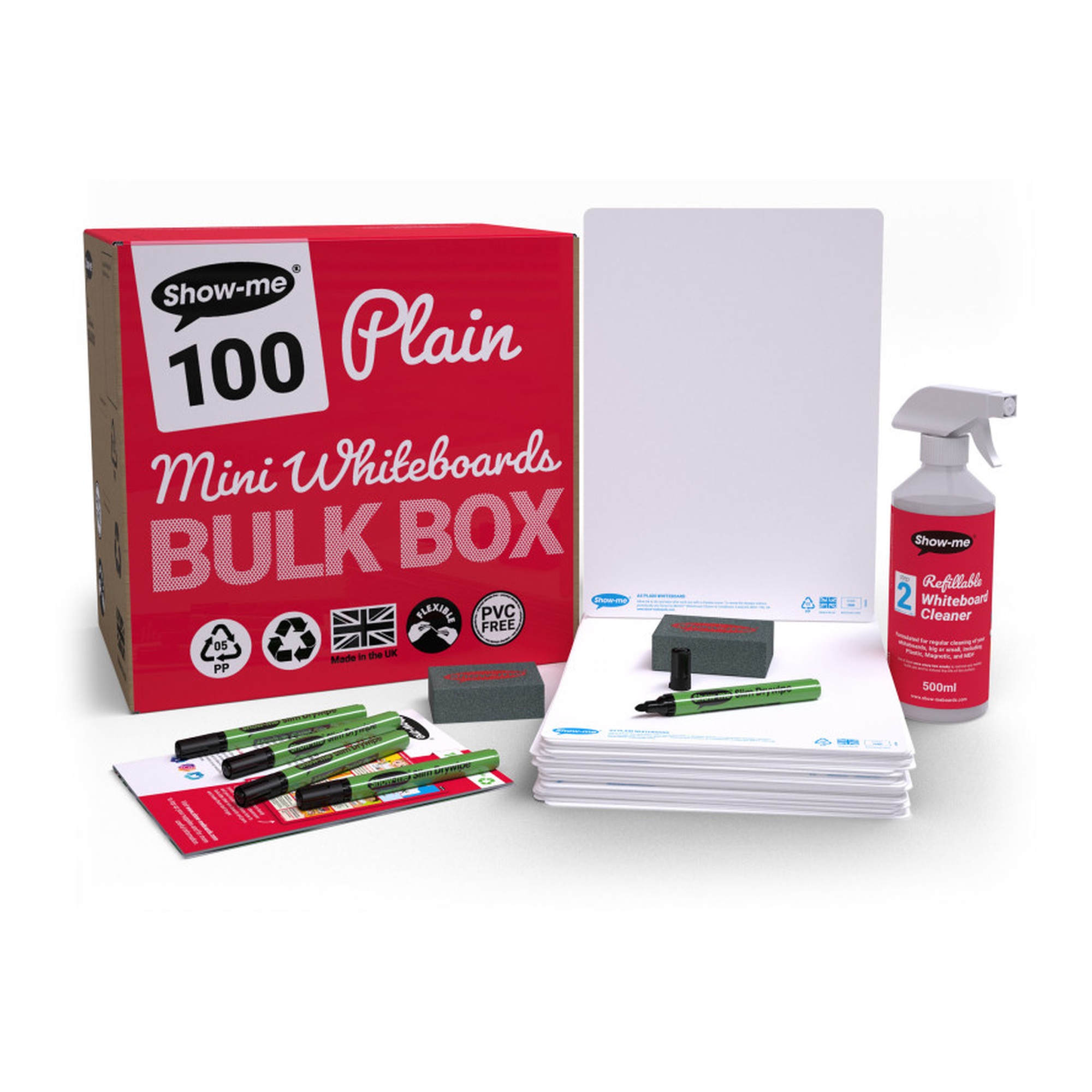 Plain Dry Erase Lapboard Classroom Kit, 100 Sets