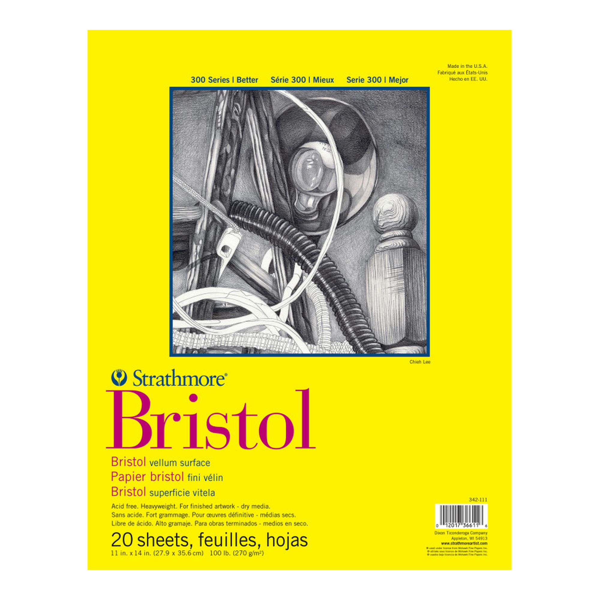 Vellum Bristol Drawing Pad, 11 x 14 in., 20 Sheets