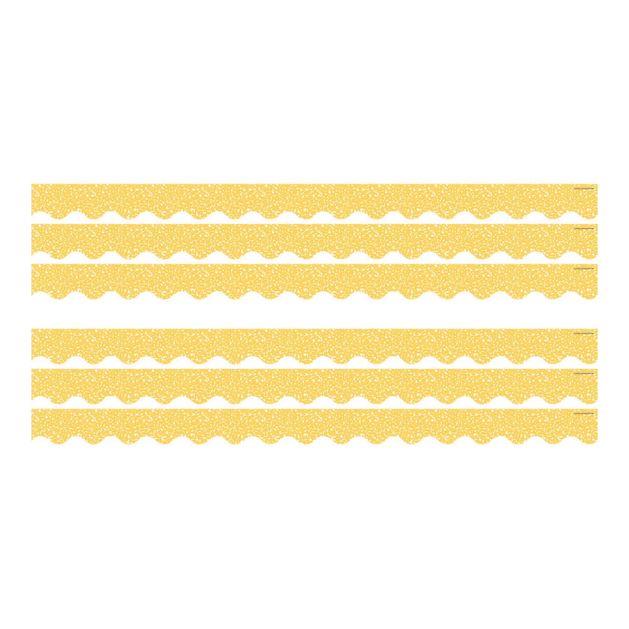 Composition Yellow Scalloped Border Trim, 72 Pieces