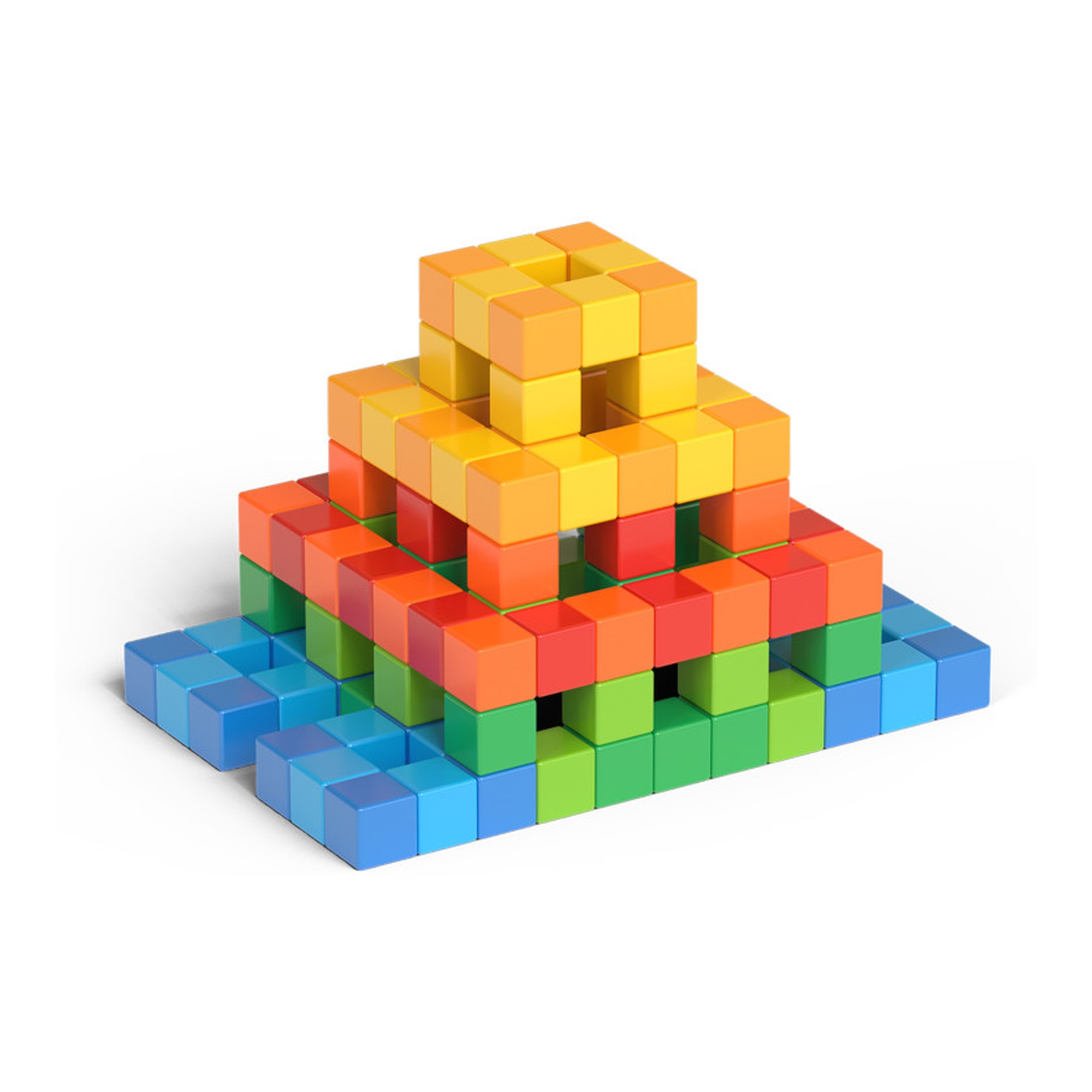 Magnetic Building Cubes, 128 Pieces, 8 Colors