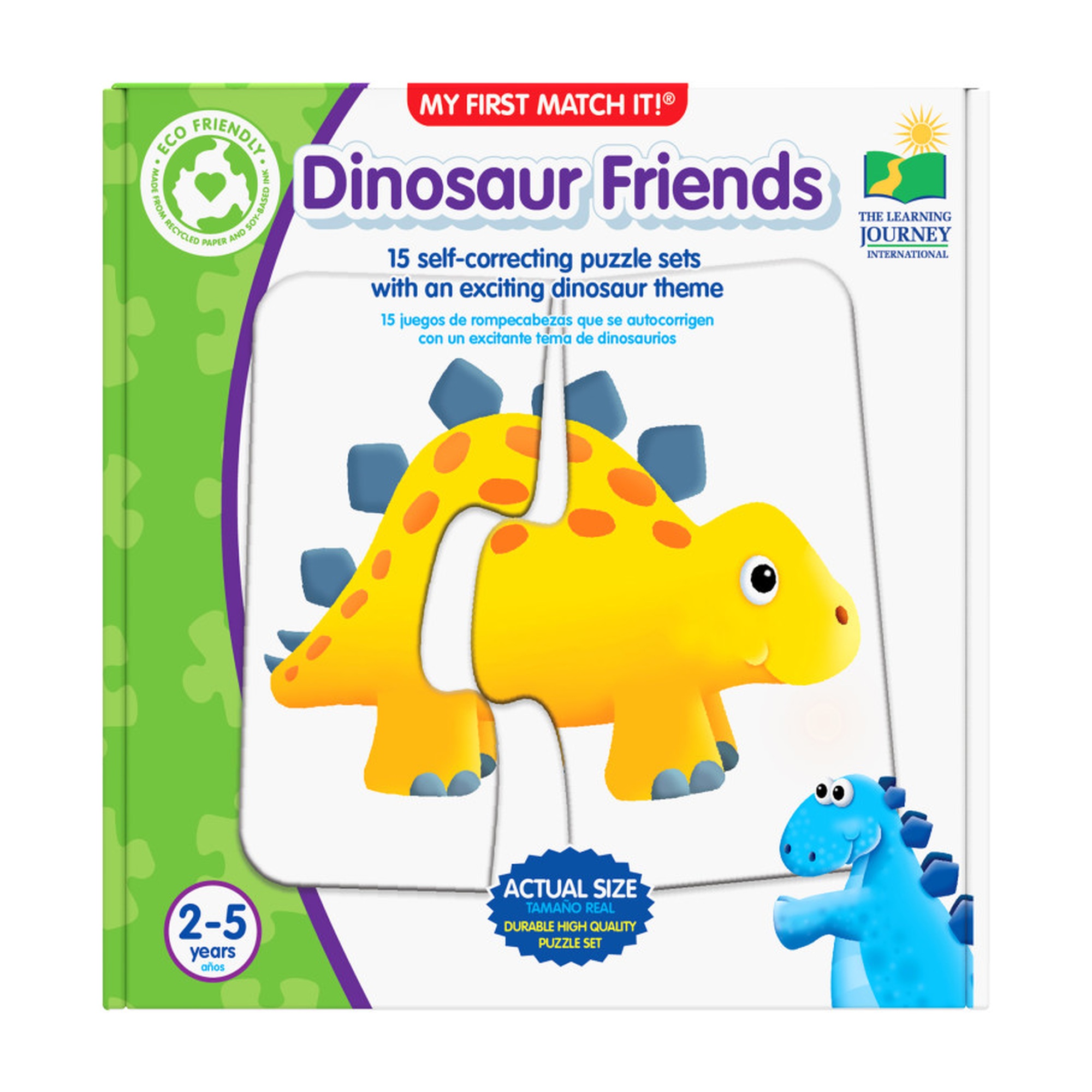 Dinosaur Friends Self-Correcting Matching Puzzle Cards
