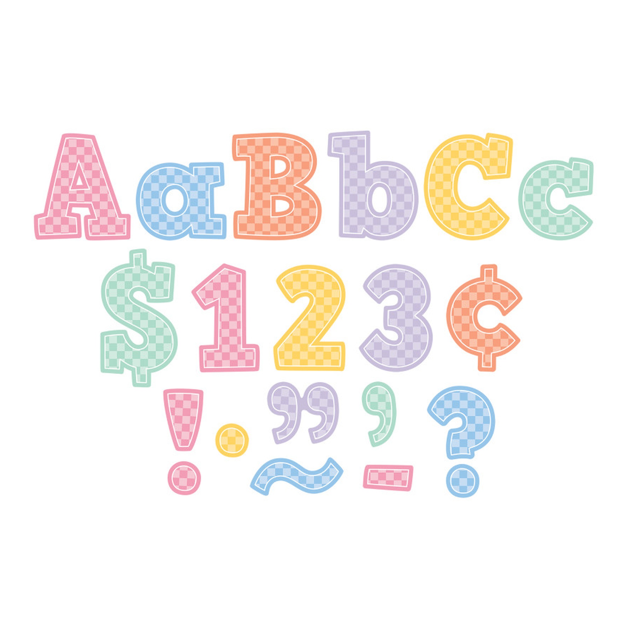 Cool for School Checkers 4-Inch Bold Block Letters Combo Pack