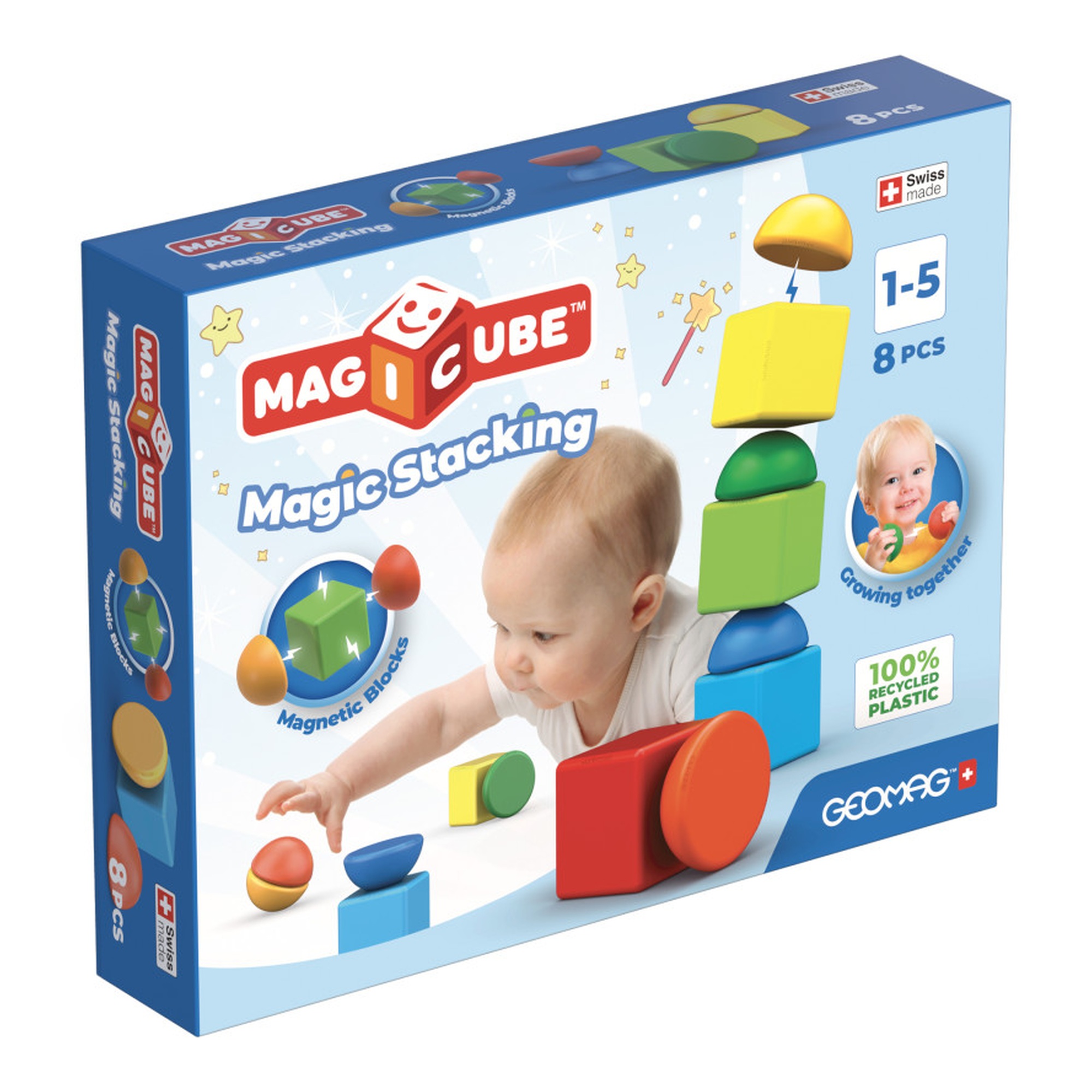 Magnetic Stacking Building Cubes, 8 Pieces