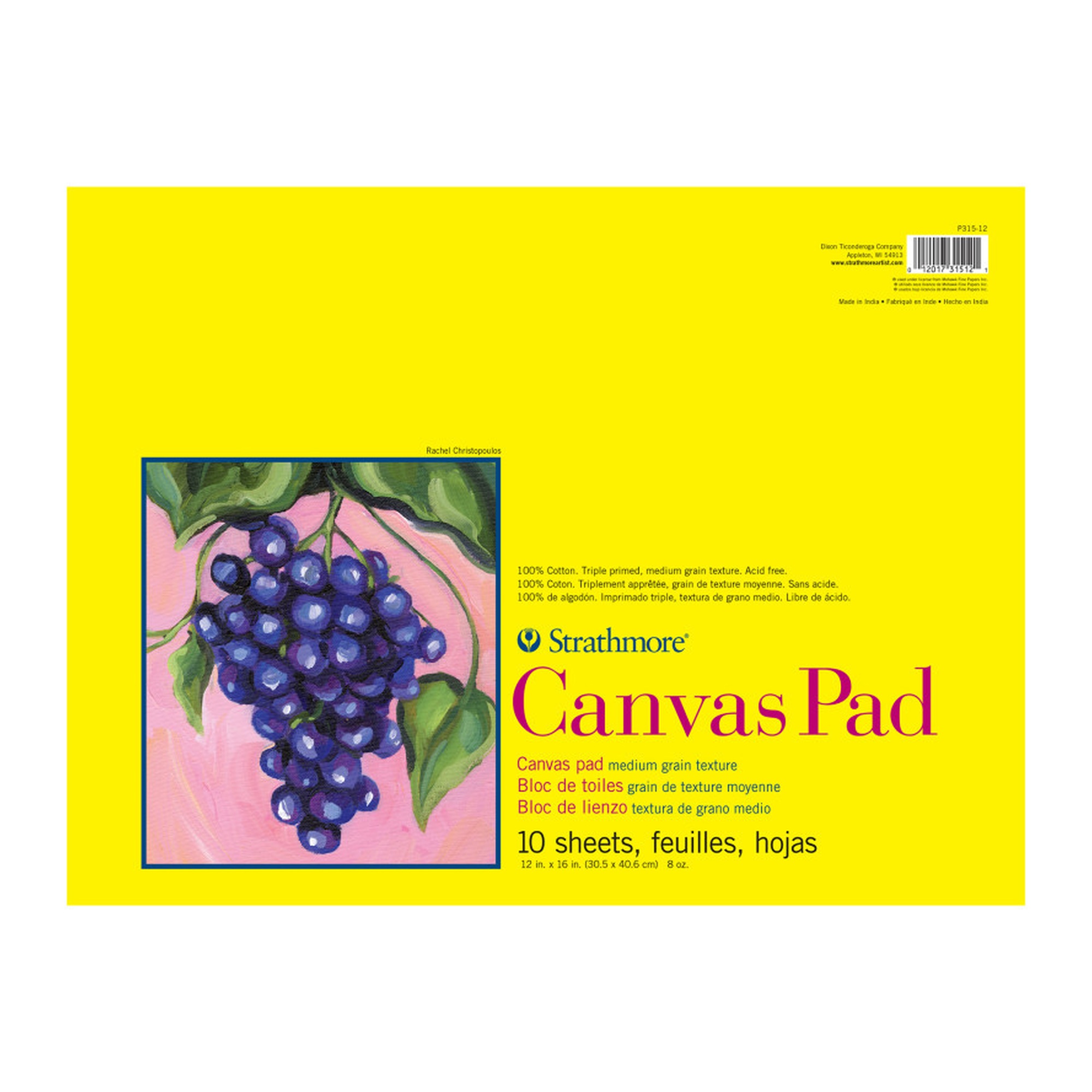 300 Series 12 x 16 Canvas Pad, 10 Sheets
