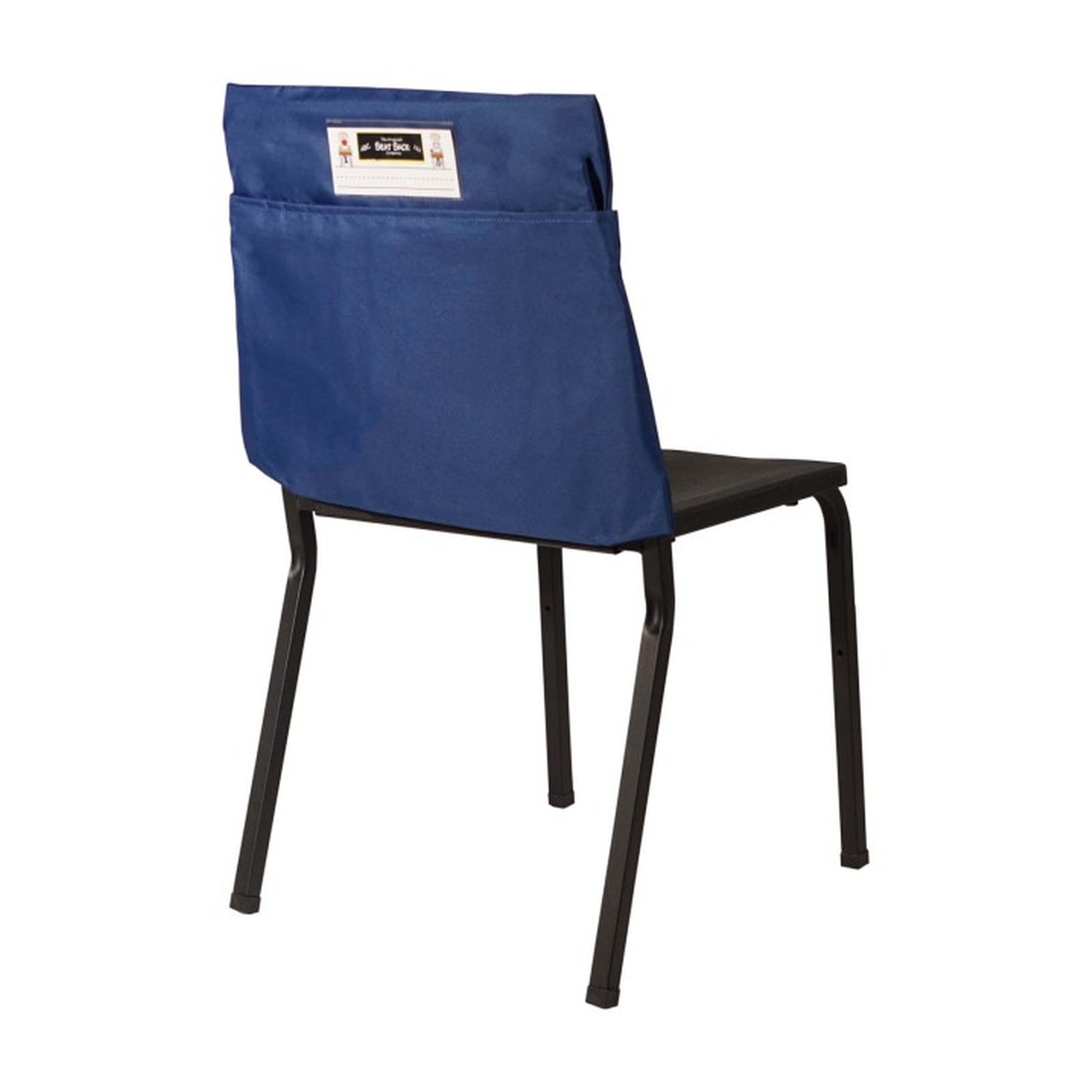 Blue Elastic-Back Chair Storage Pocket