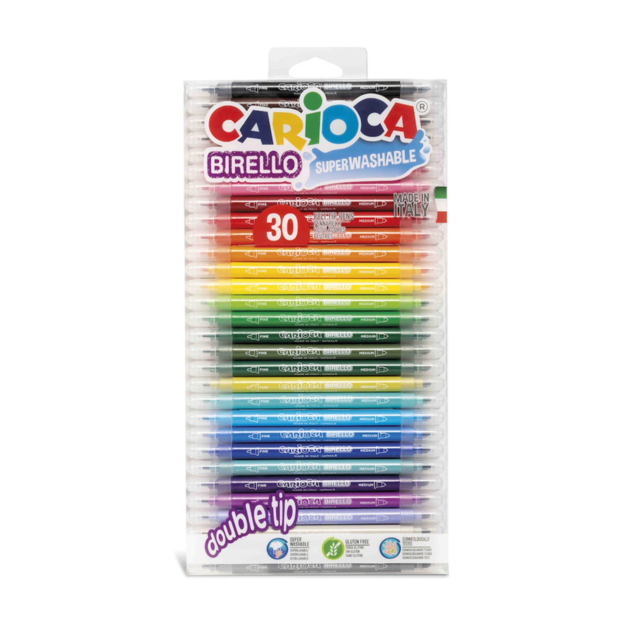 Dual-Tip Washable Felt Markers, 30-Count