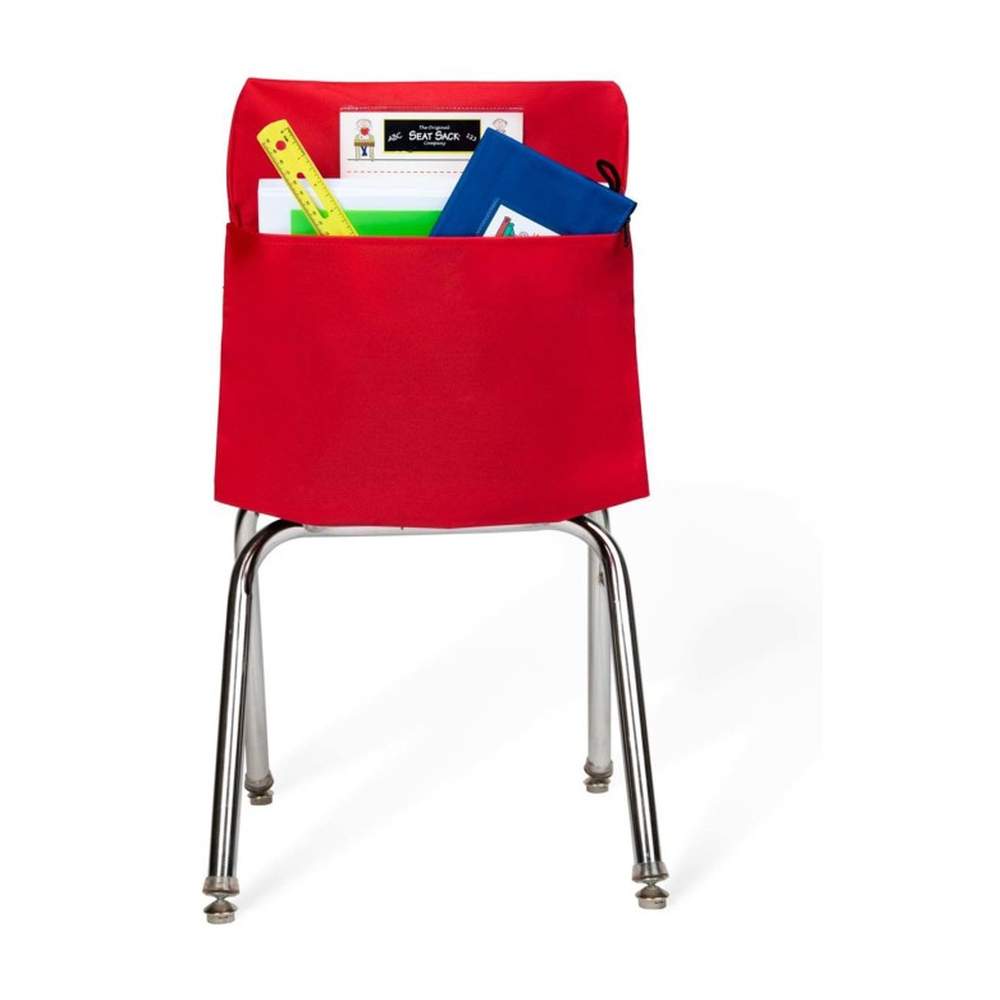 Red Elastic-Back Chair Storage Pocket