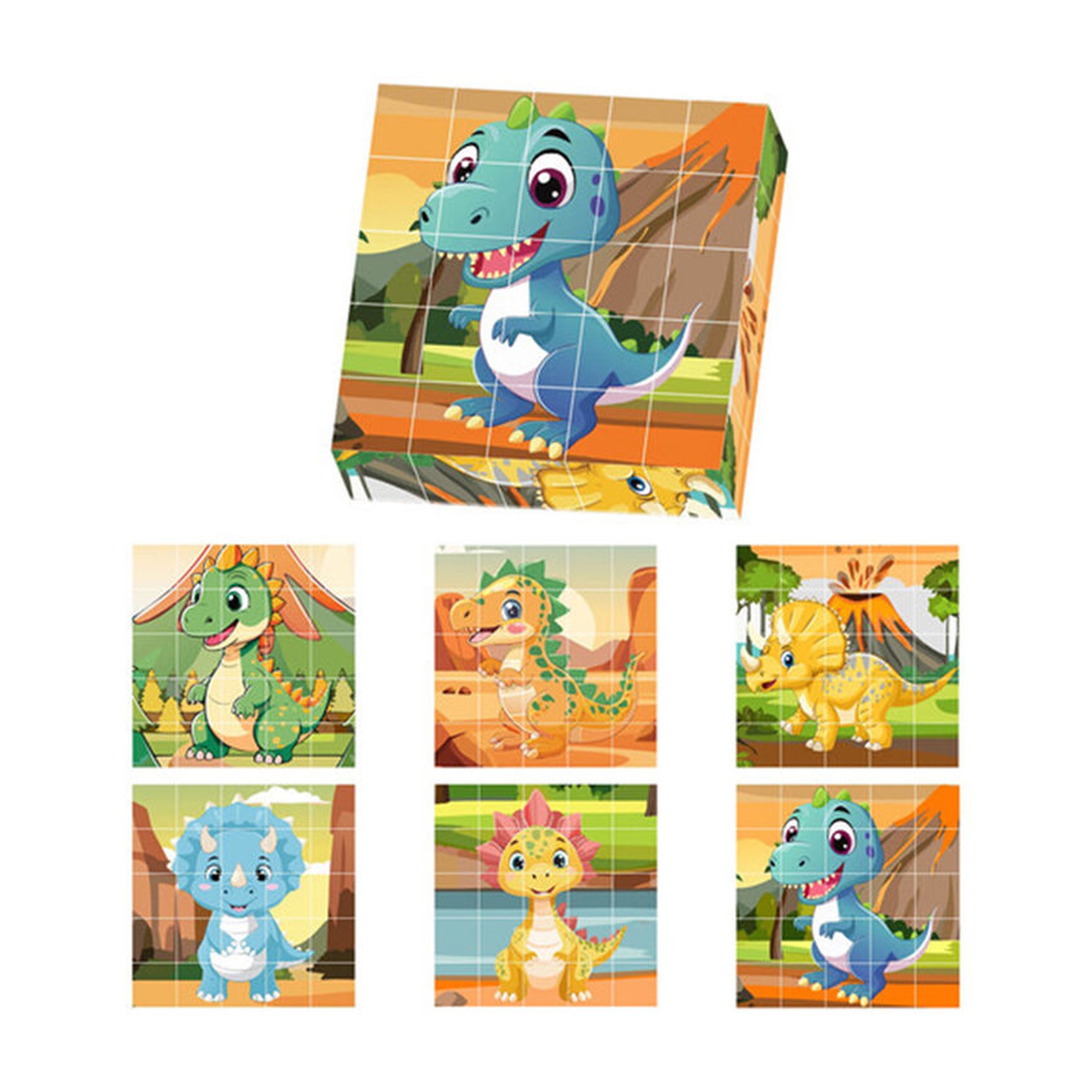 Magnetic Dinosaur Puzzle Blocks, 25 Pieces