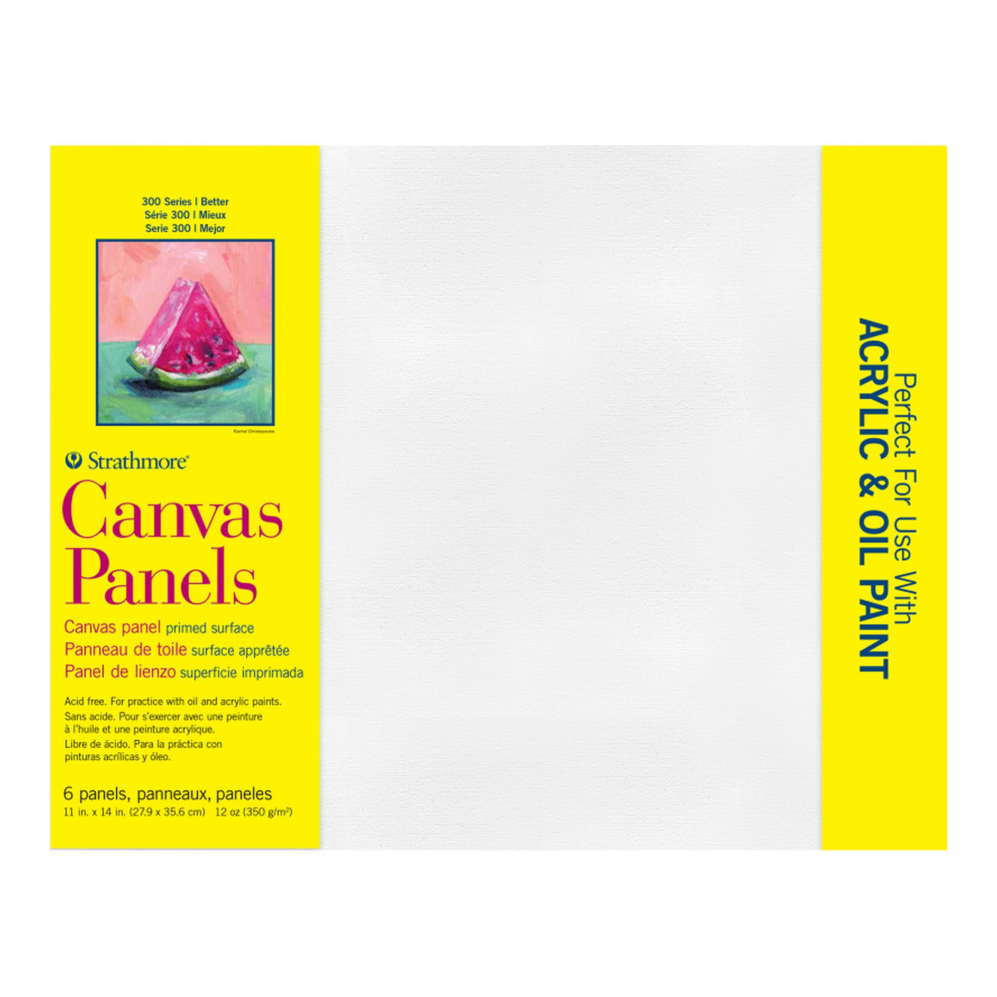 300 Series 11 x 14 White Canvas Panels, 6-Pack