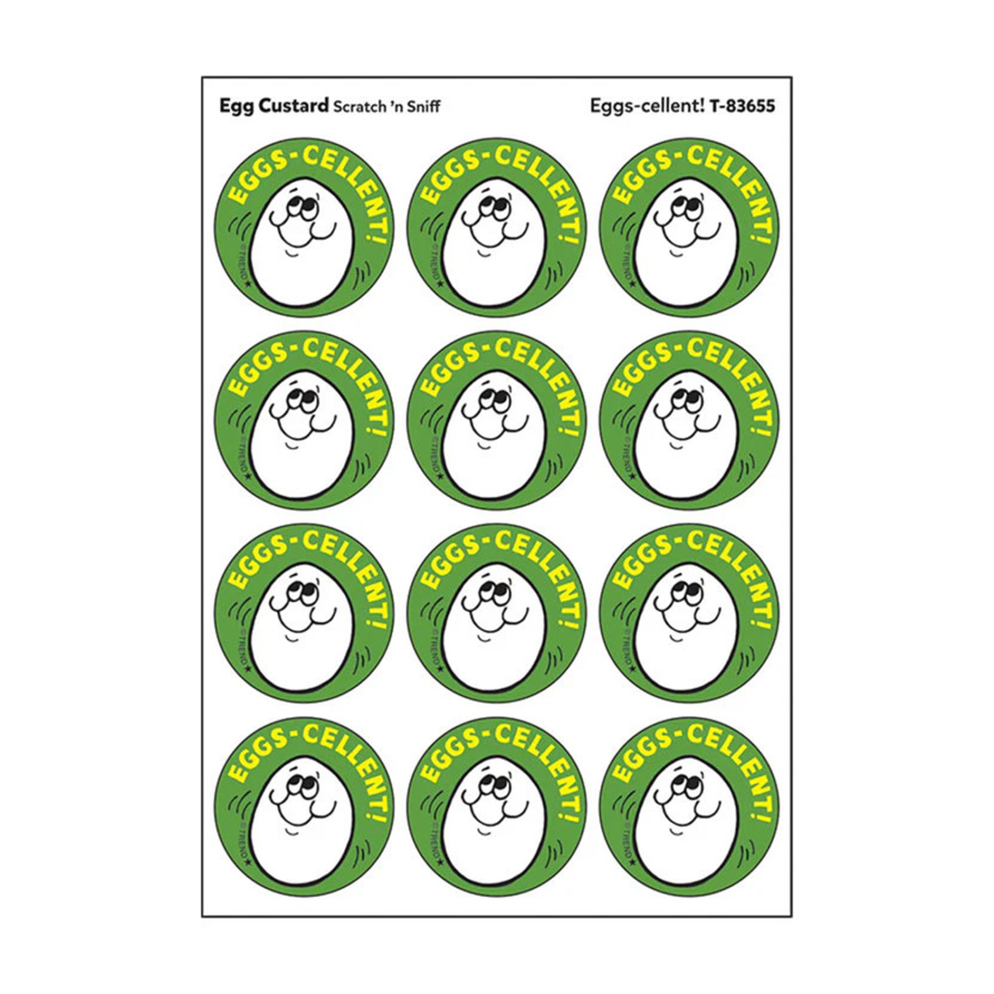 Eggs-cellent Egg Custard Scent Stickers, 24 Count