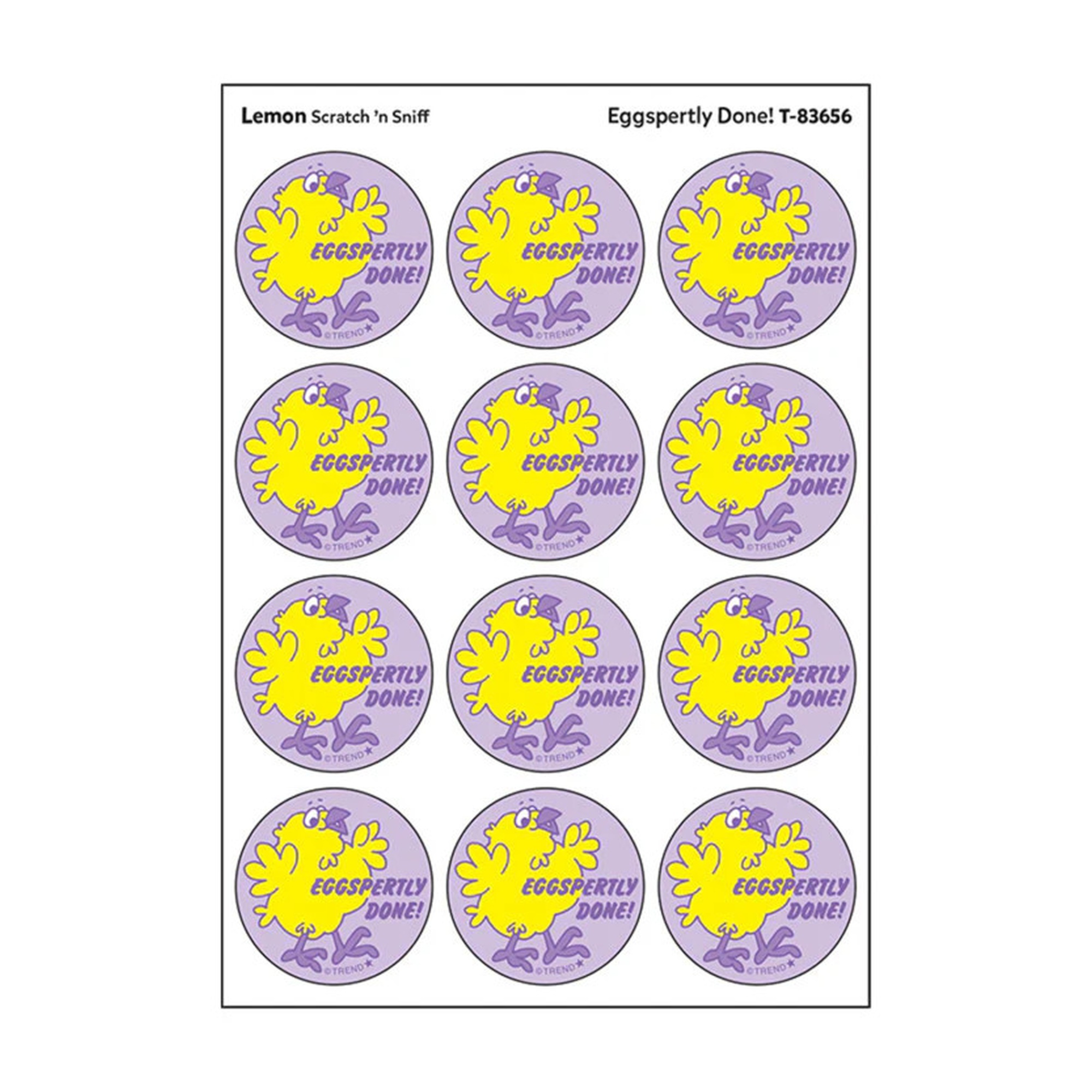 Eggspertly Done Lemon-Scented Chick Stickers, 24 Count