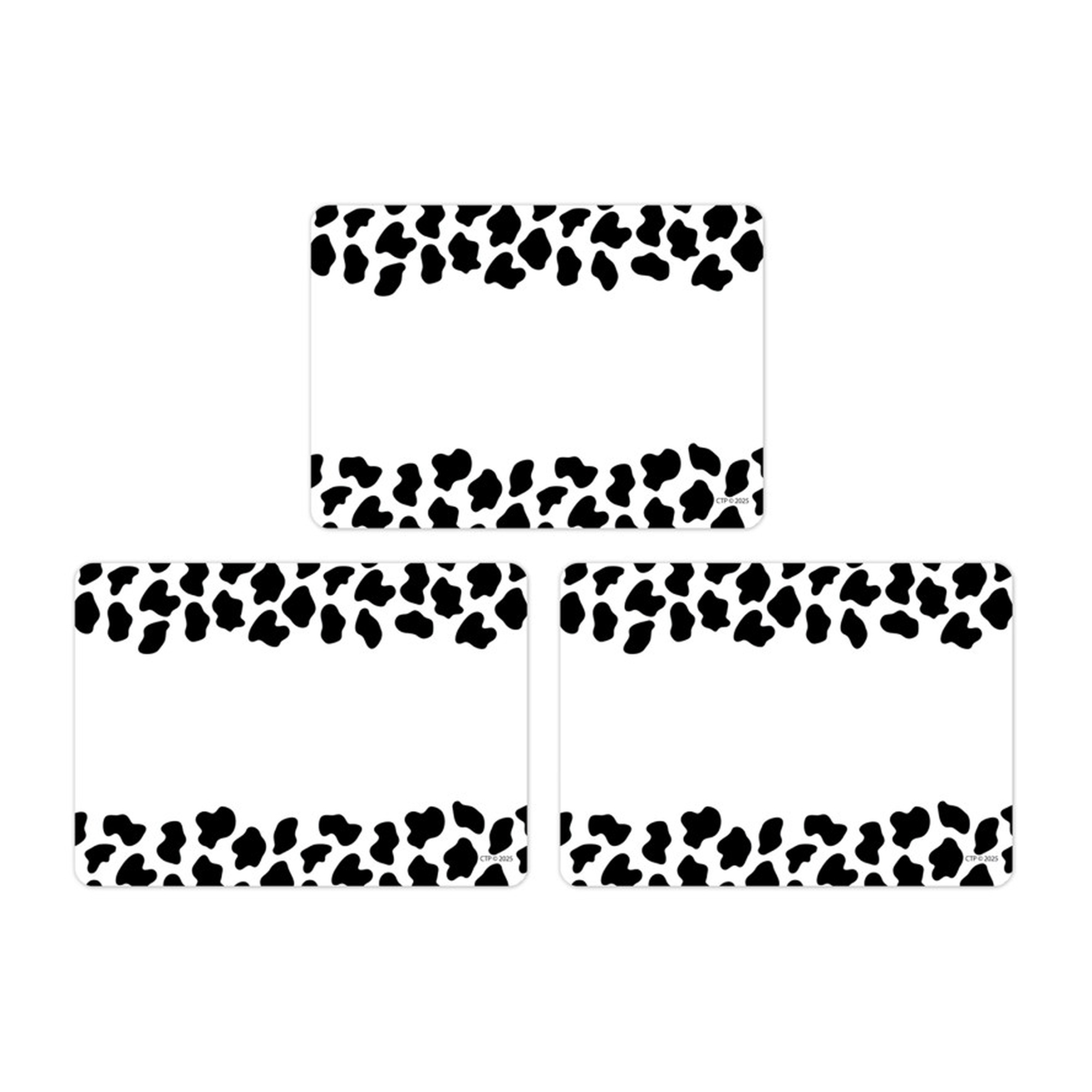 Cow Print Self-Adhesive Name Labels, 108 Count
