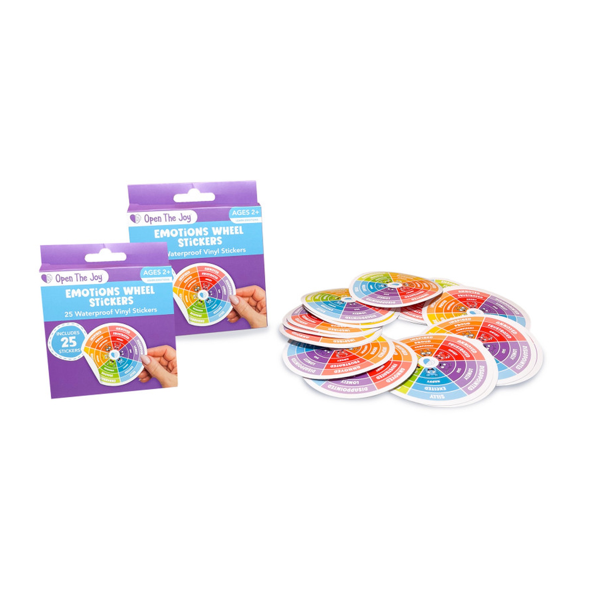 Emotions Wheel Stickers, 50 Count