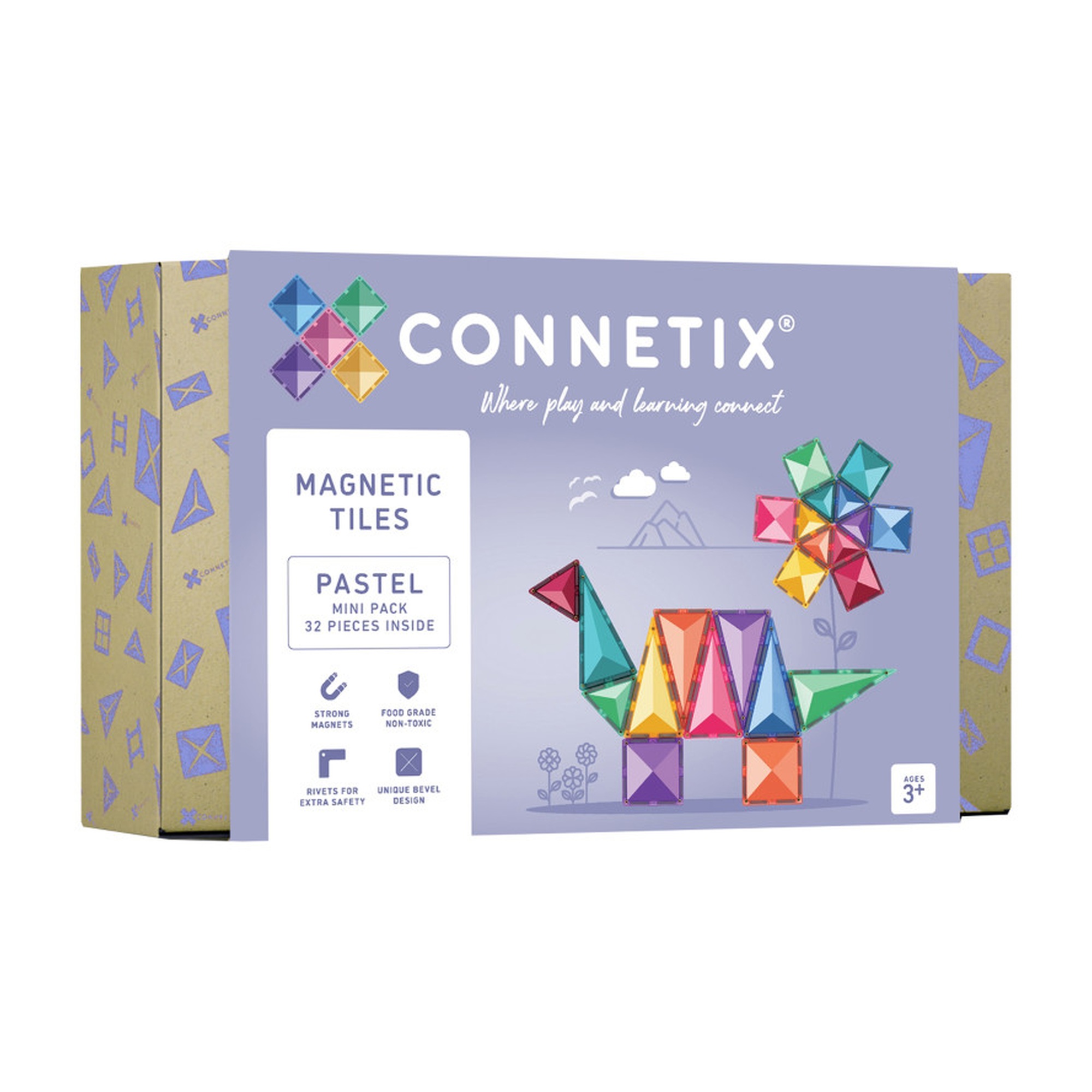Pastel Magnetic Tile Mini Pack, 32 Pieces