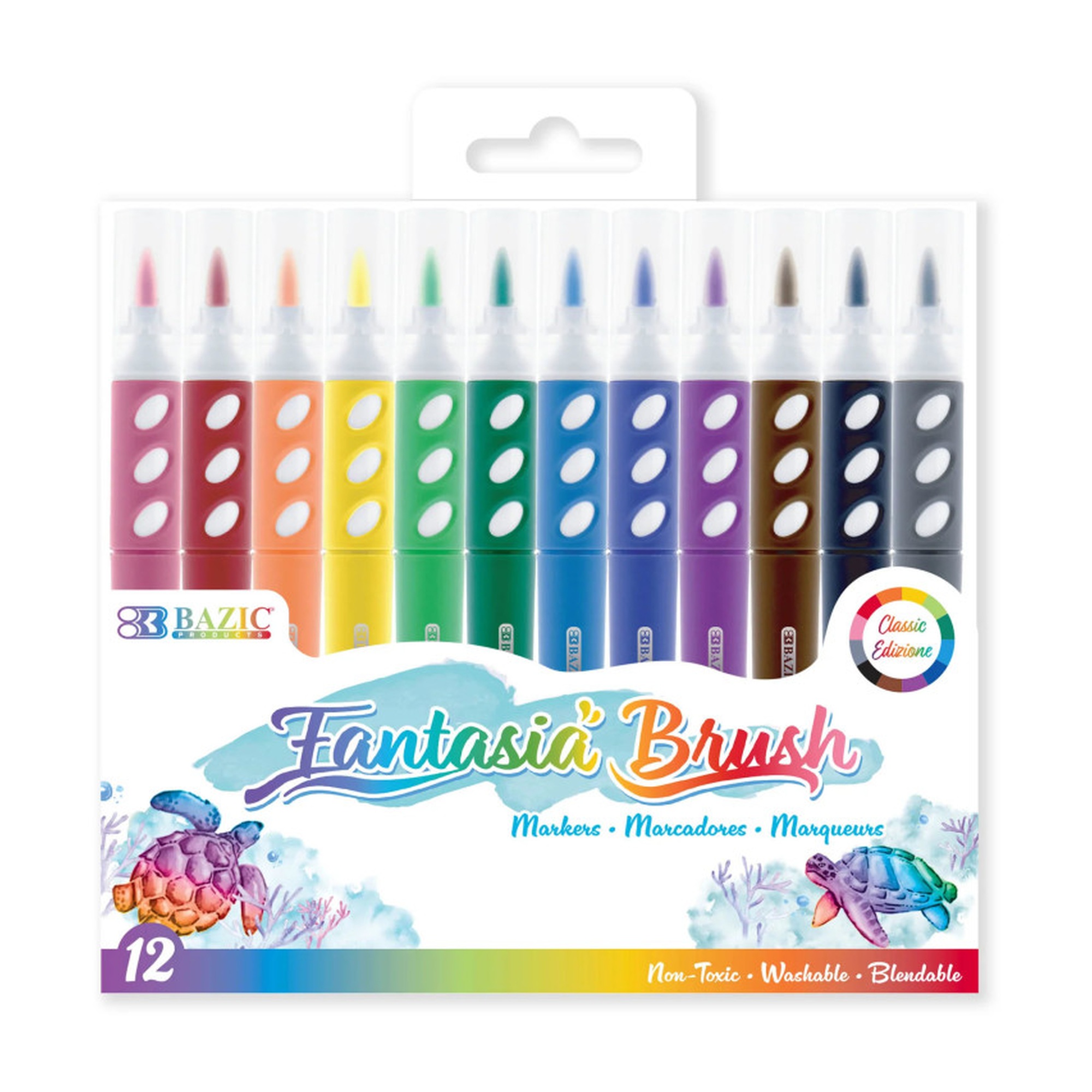 12-Color Washable Brush Markers