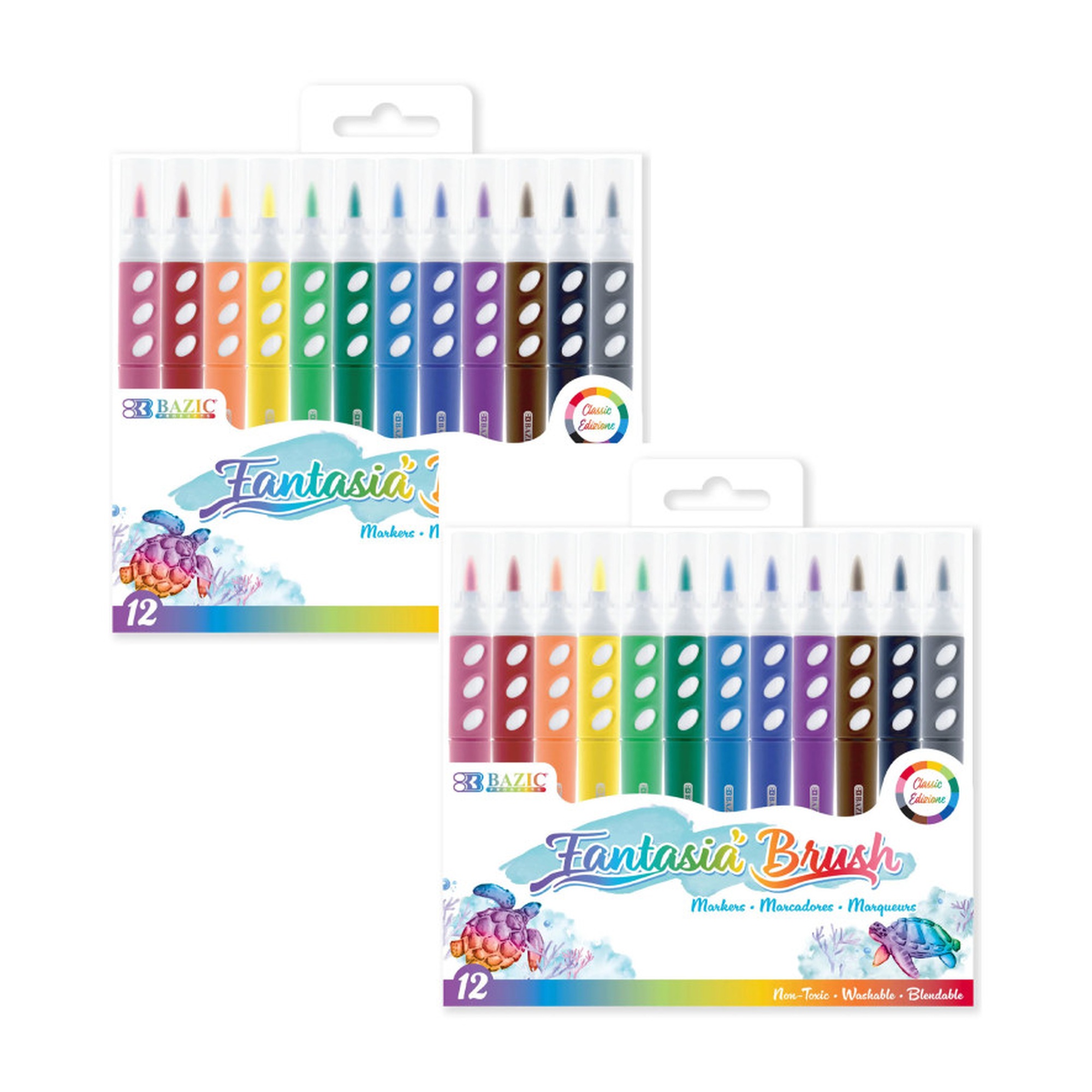 Brush Markers, Assorted Colors, 24 Count