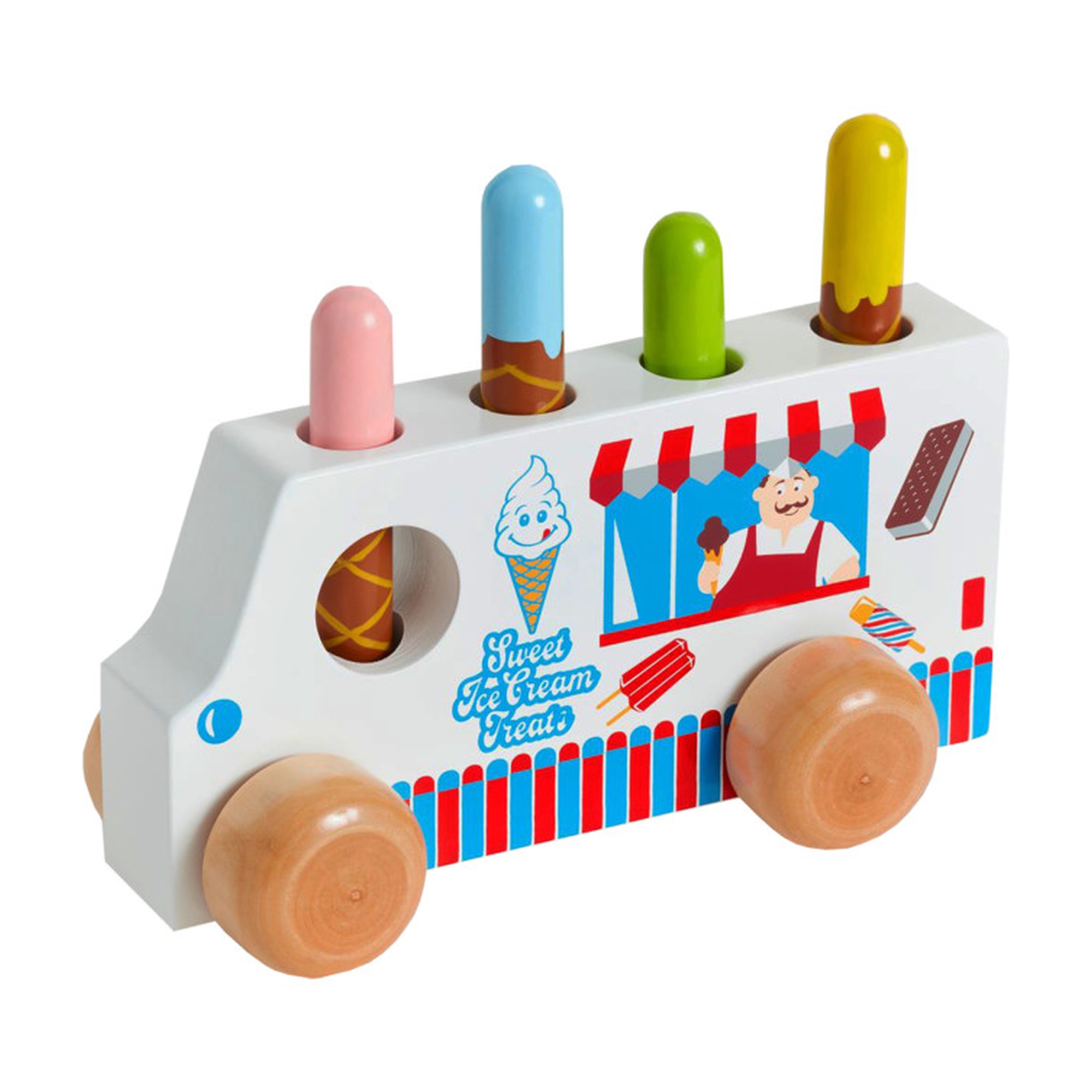Wooden Pop-Up Ice Cream Truck Toy