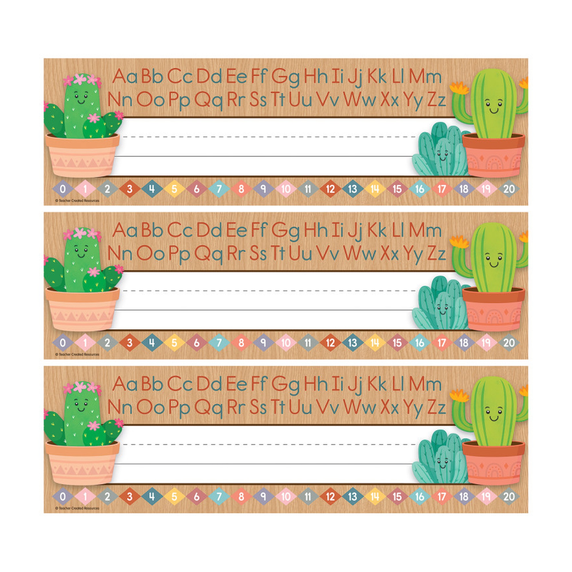 Happy Cactus Crew Classroom Name Plates, 108 Count
