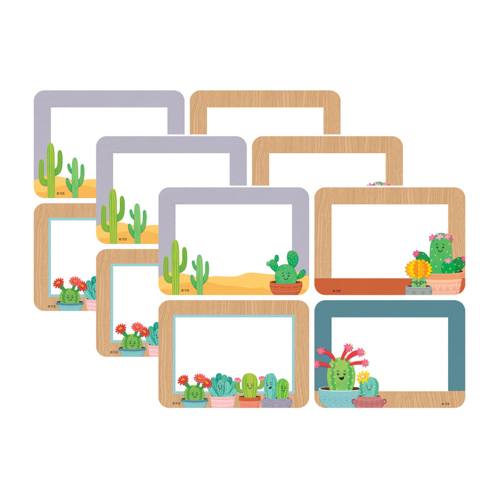 Happy Cactus Crew Name Tags, 108 Labels