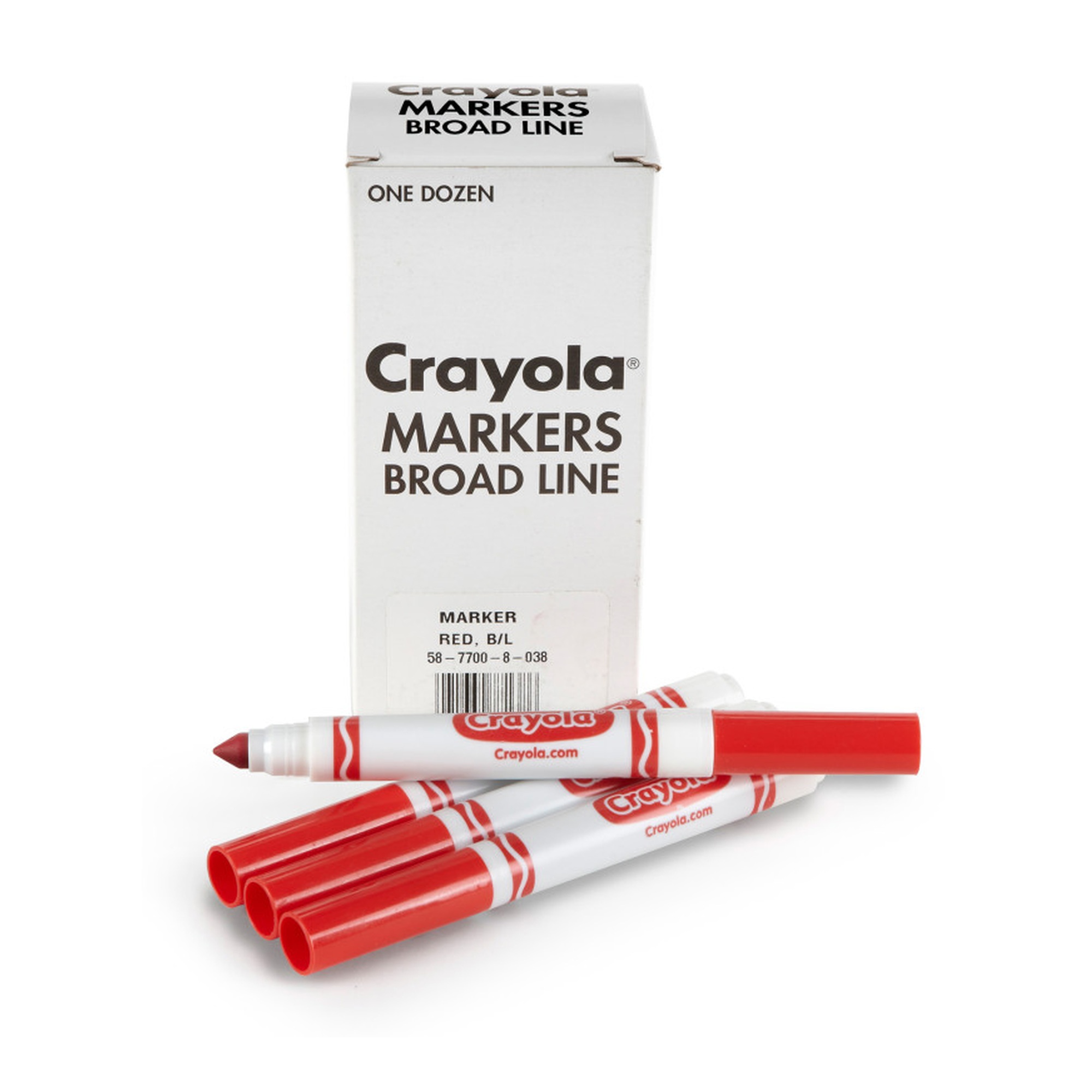 Red Conical Tip Broad Line Markers, 12-Pack